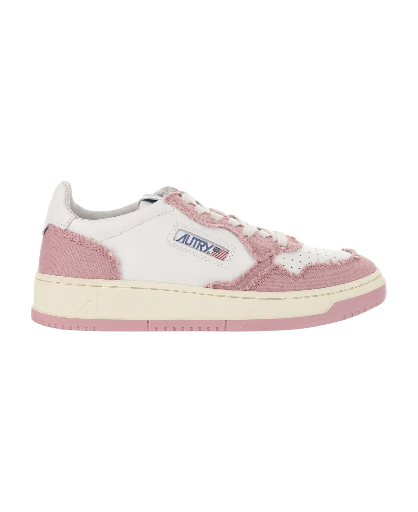 Autry Low Medalist Leather Sneakers - Pink