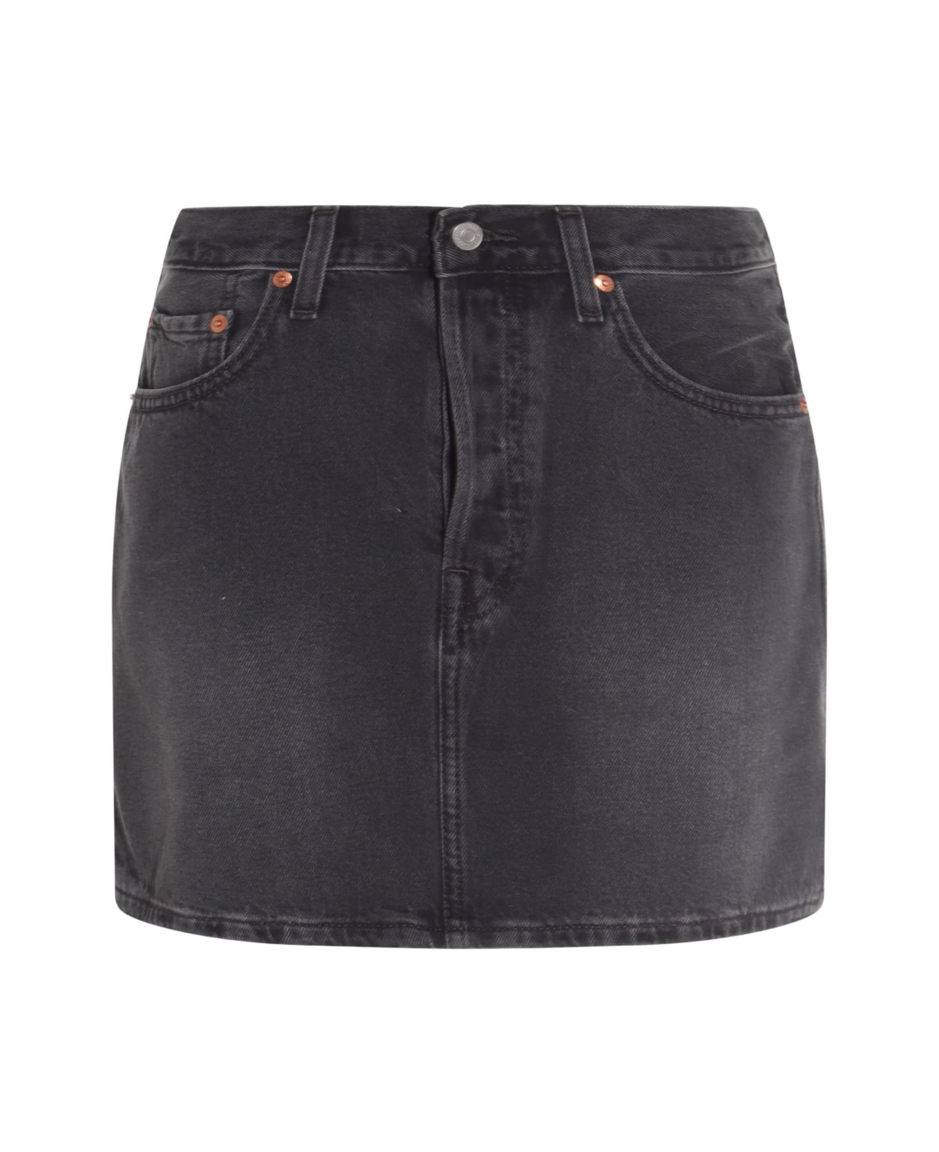 Levi's Black Cotton Mini Skirt