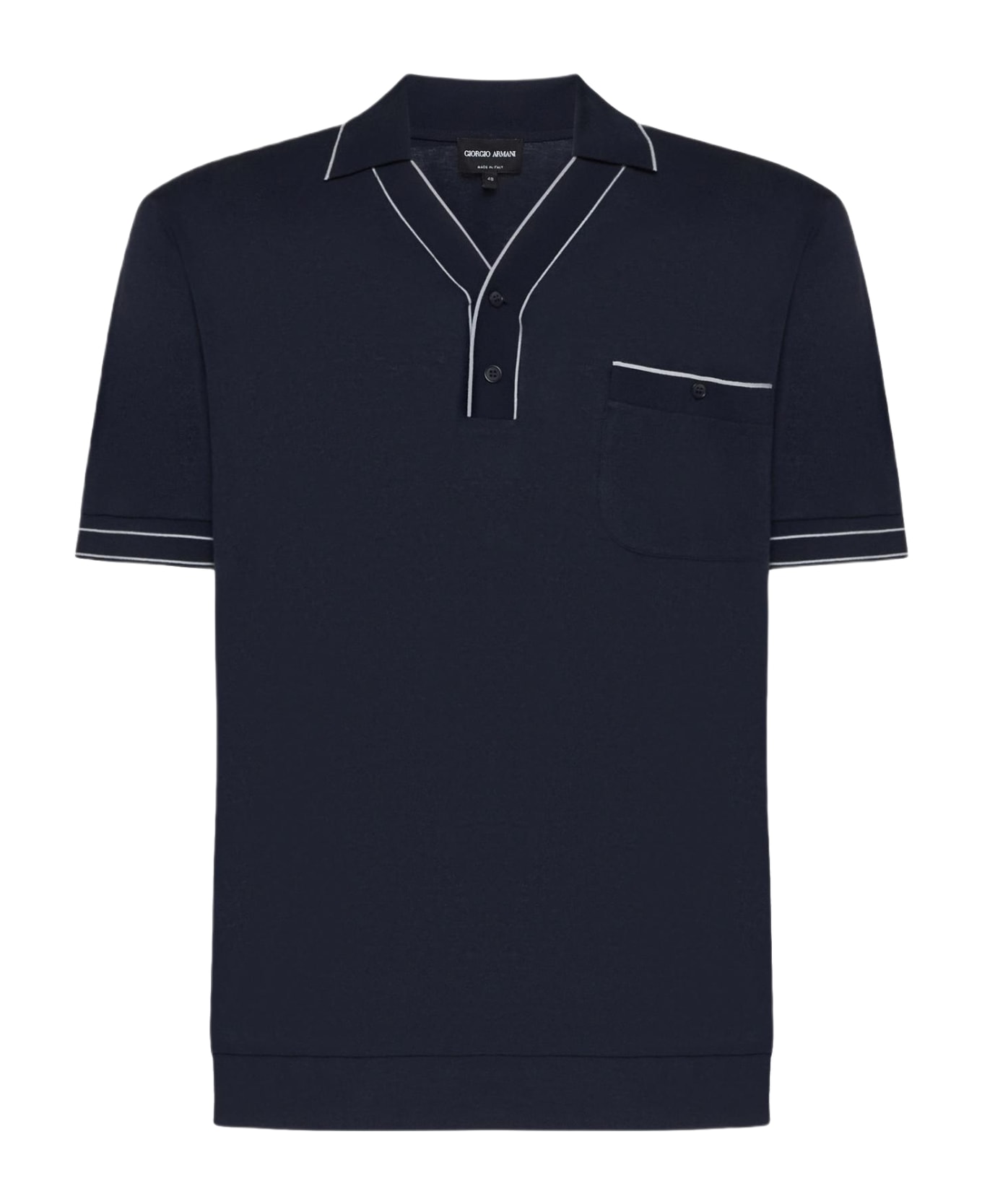 Giorgio Armani Viscose And Wool Polo Shirt - Multicolor