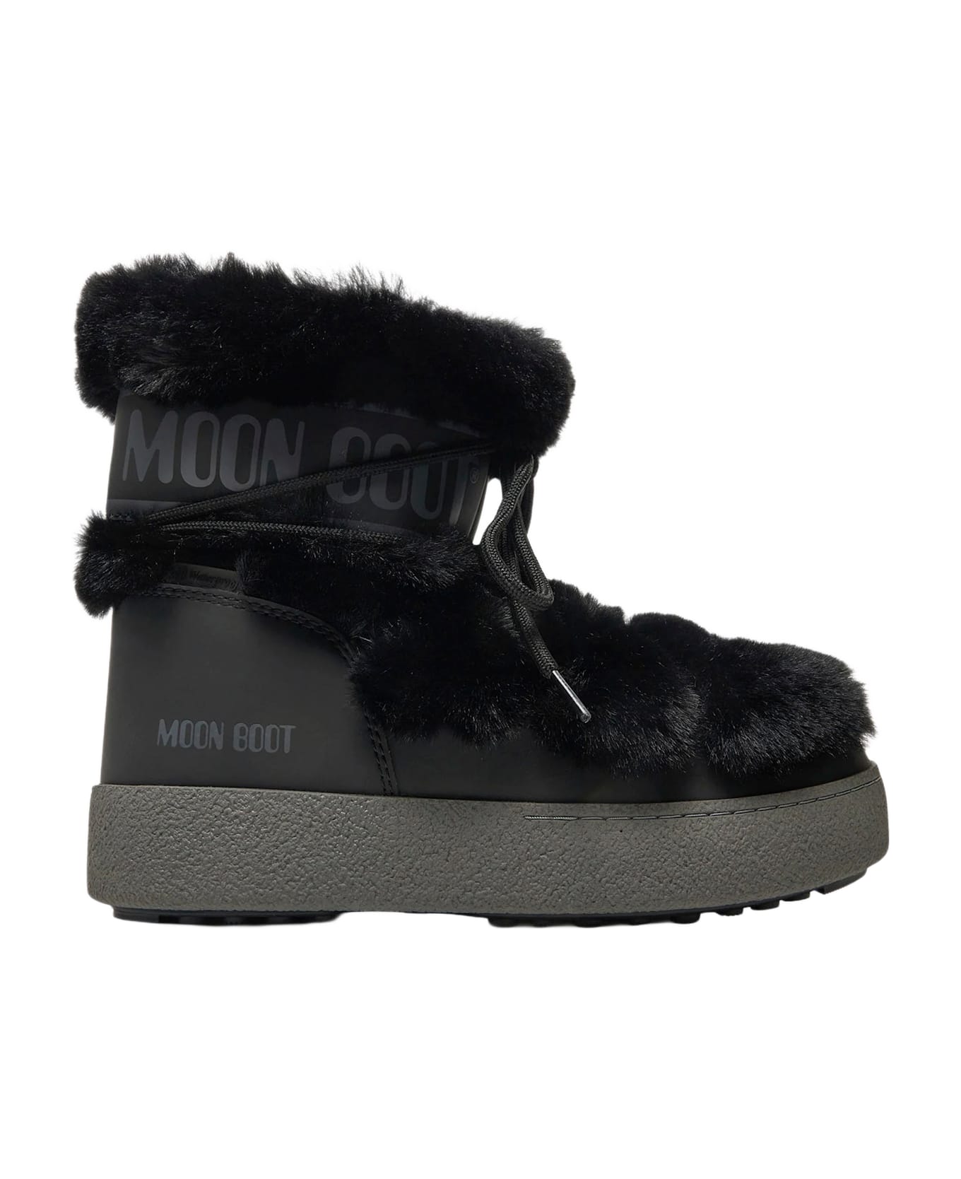 Moon Boot Ltrack Tube Faux Fur Ankle Boots - Black