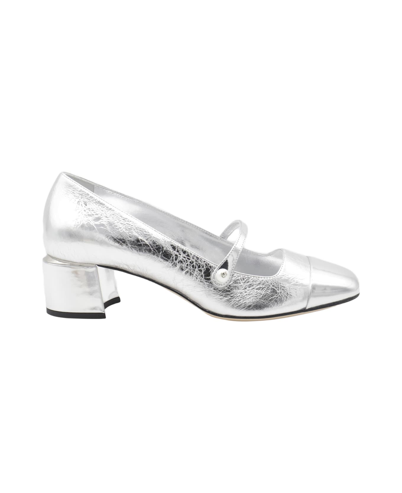 Jimmy Choo Silver Leather Elisa Pumps - Silver