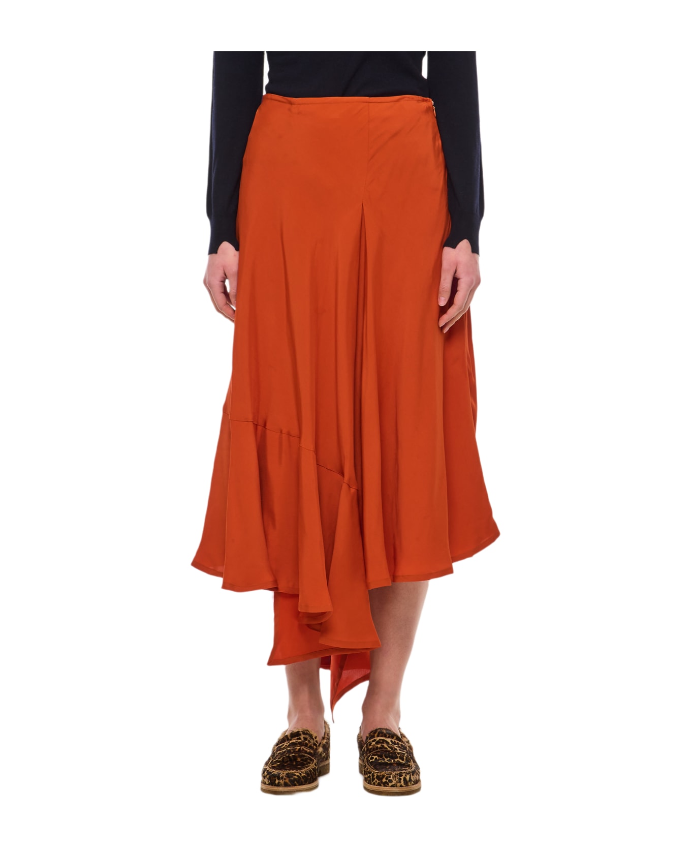 Colville Voulant Midi Skirt - Orange