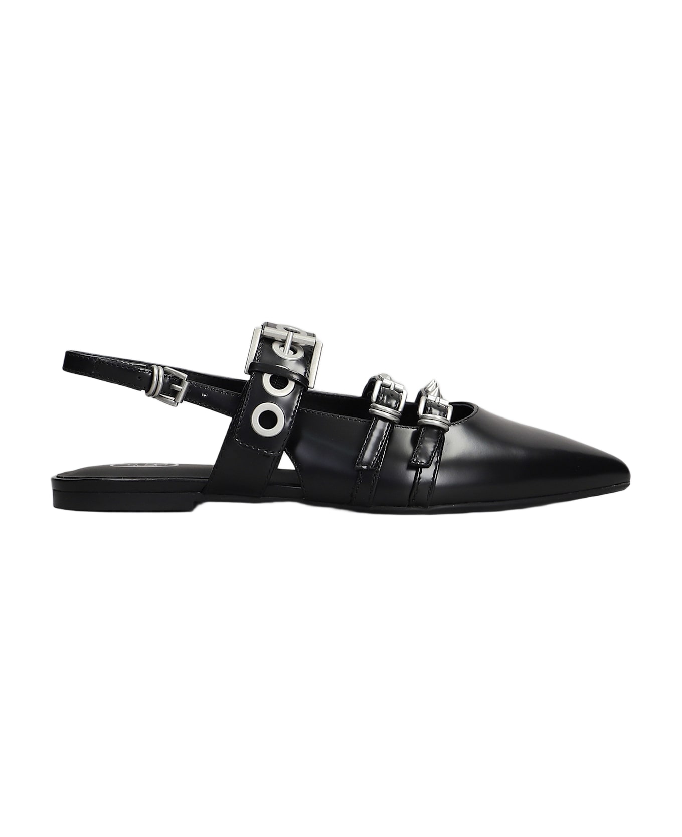 Ash Blondie Ballet Flats In Black Leather - black