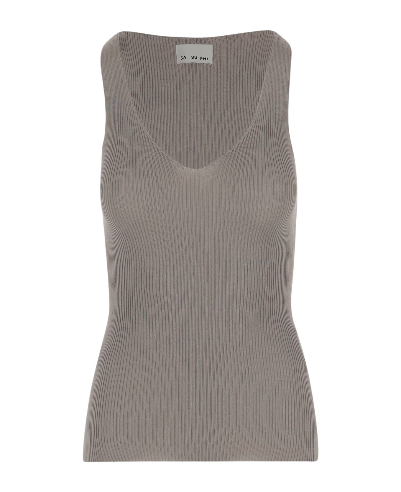 Sa Su Phi Silk Tank Top - Beige