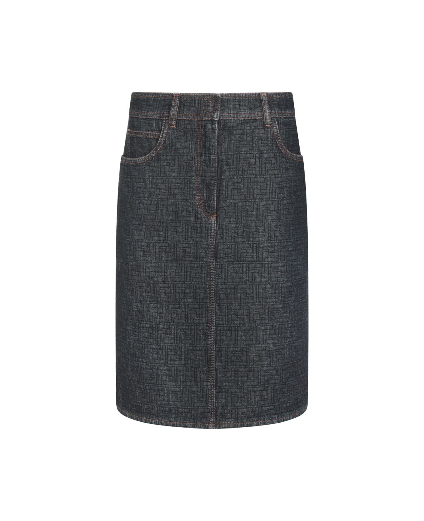 Fendi Dark Blue Cotton Skirt - BLUEBERRY