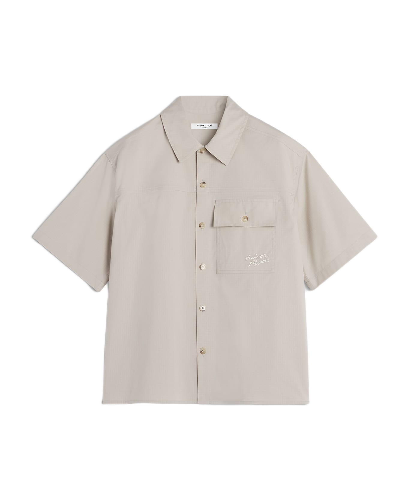 Maison Kitsuné Short Sleeve Overshirt - Truffle