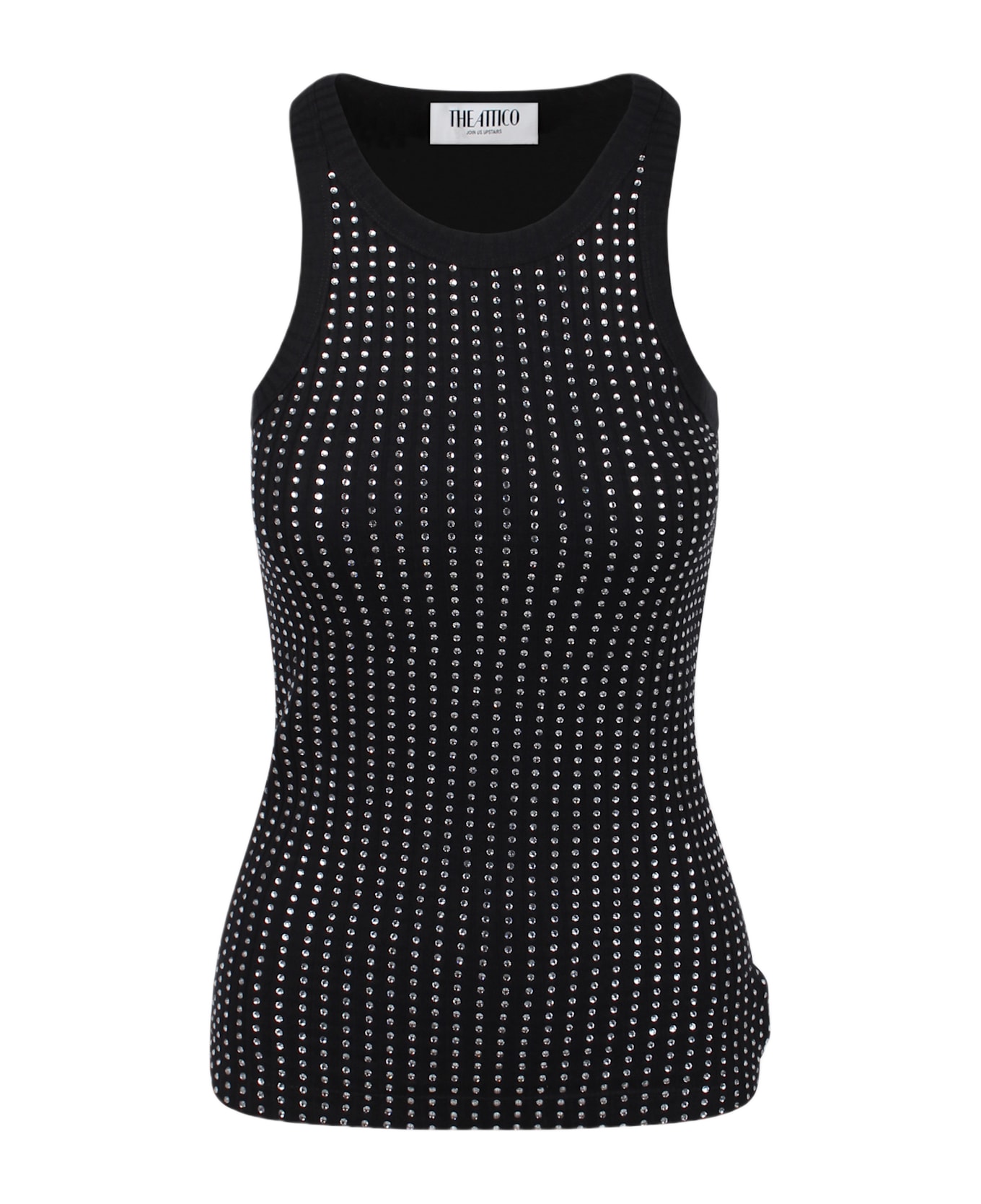 The Attico Tank Top With Crystals