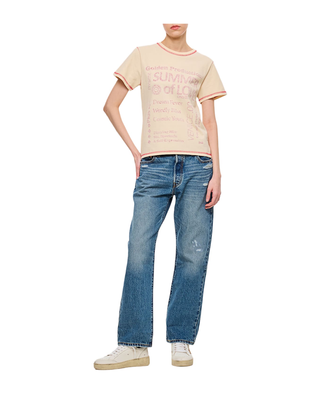 Golden Goose T-shirt - SHORTBREAD/HAUTE RED
