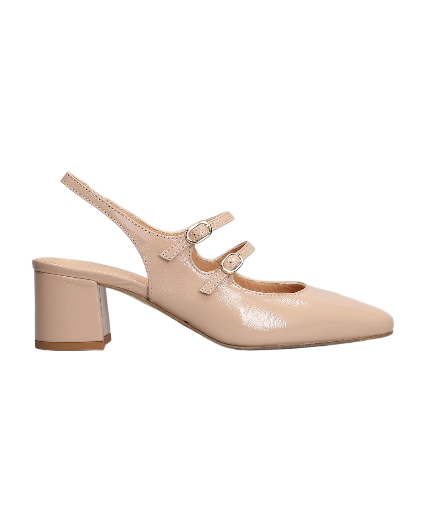 Julie Dee Pumps In Powder Leather - powder