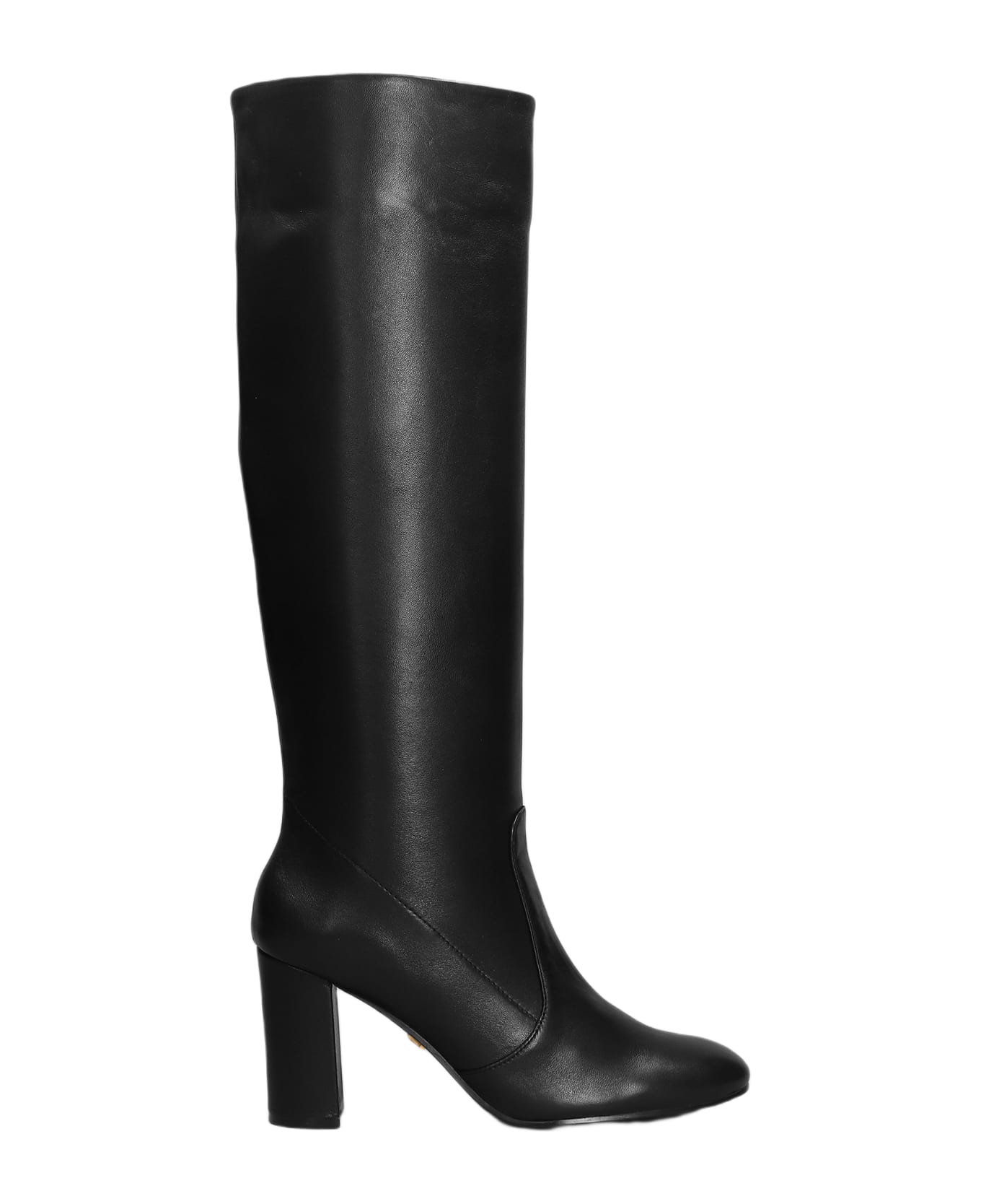 Lola Cruz High Heels Boots In Black Leather - black