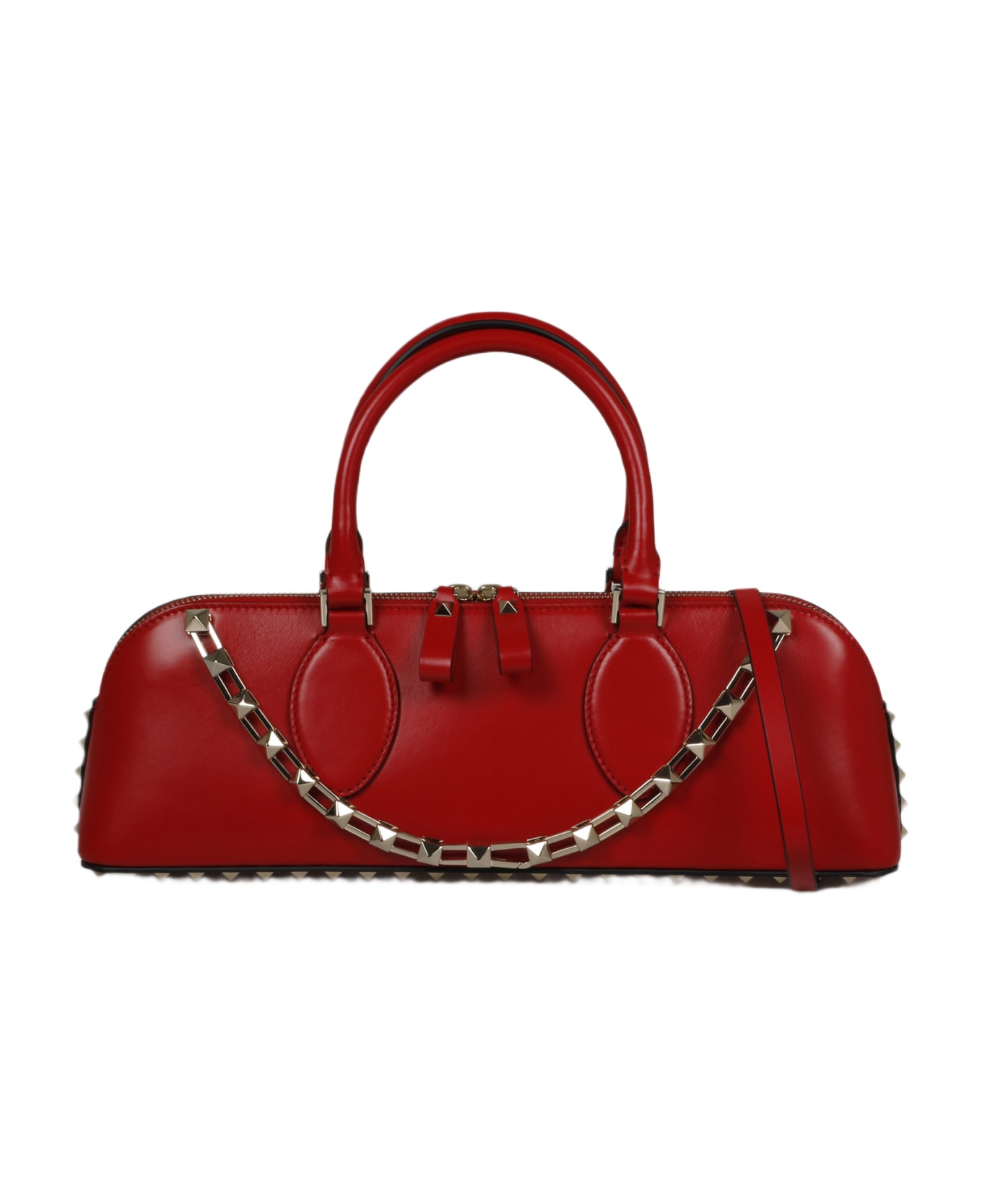 Valentino Garavani Rockstud E/w Calfskin Handbag - Red