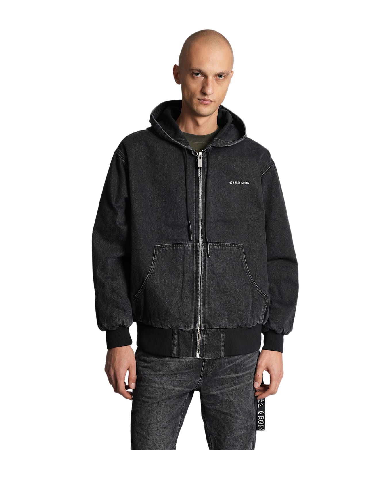 44 Label Group Bomber Jacket In Black Cotton - black