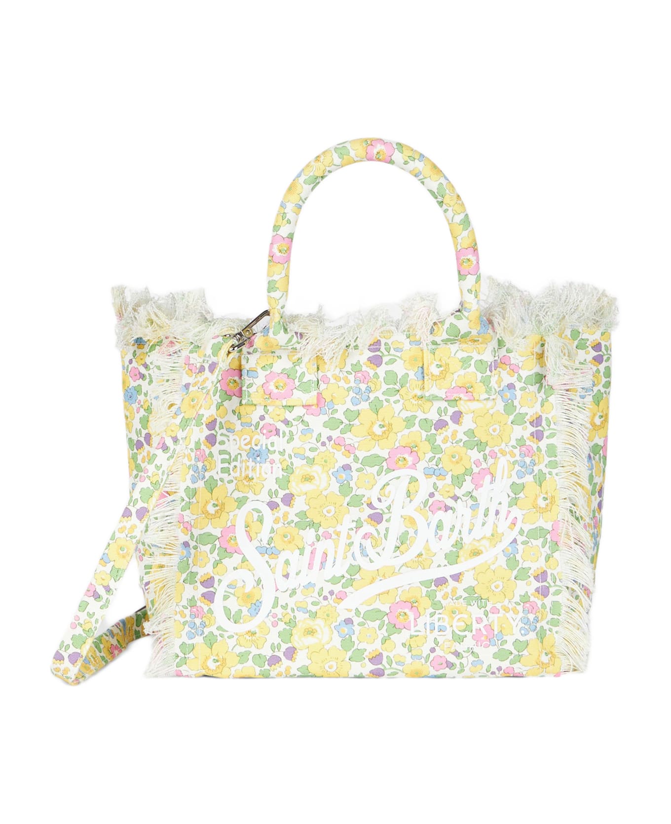 MC2 Saint Barth Betsy Cotton Canvas Colette Liberty Handbag |made With Liberty Fabric - YELLOW