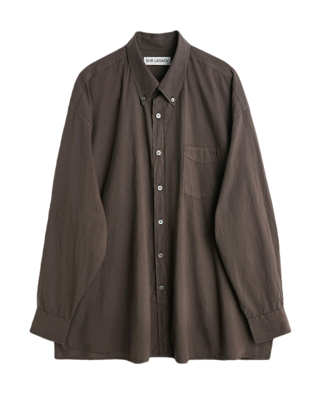 Our Legacy Borrowed Bd Shirt Faded brown lightweight cotton shirt with long sleeves - Borrowed BD Shirt - Marrone シャツ
