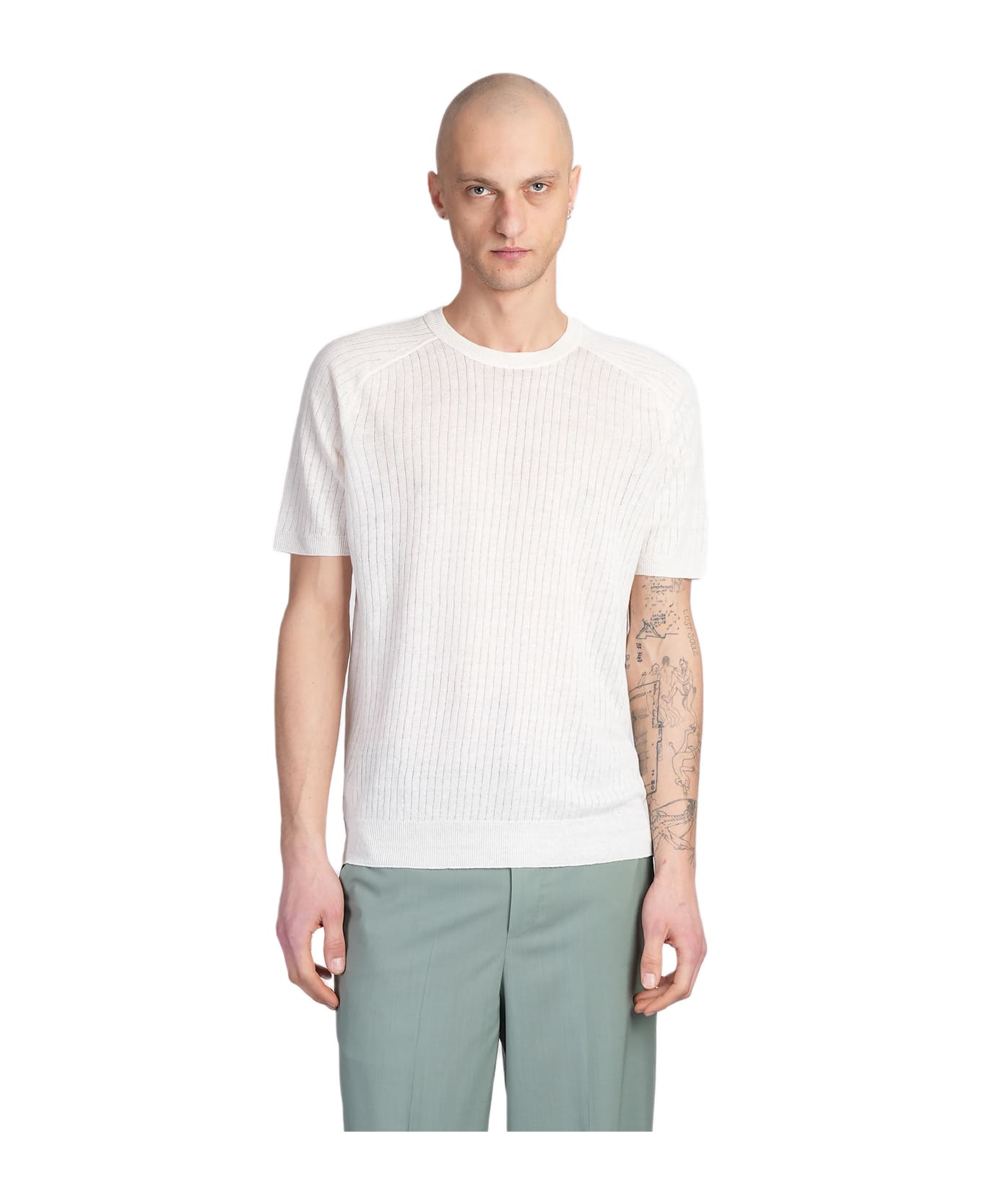 Roberto Collina T-shirt In White Linen - white