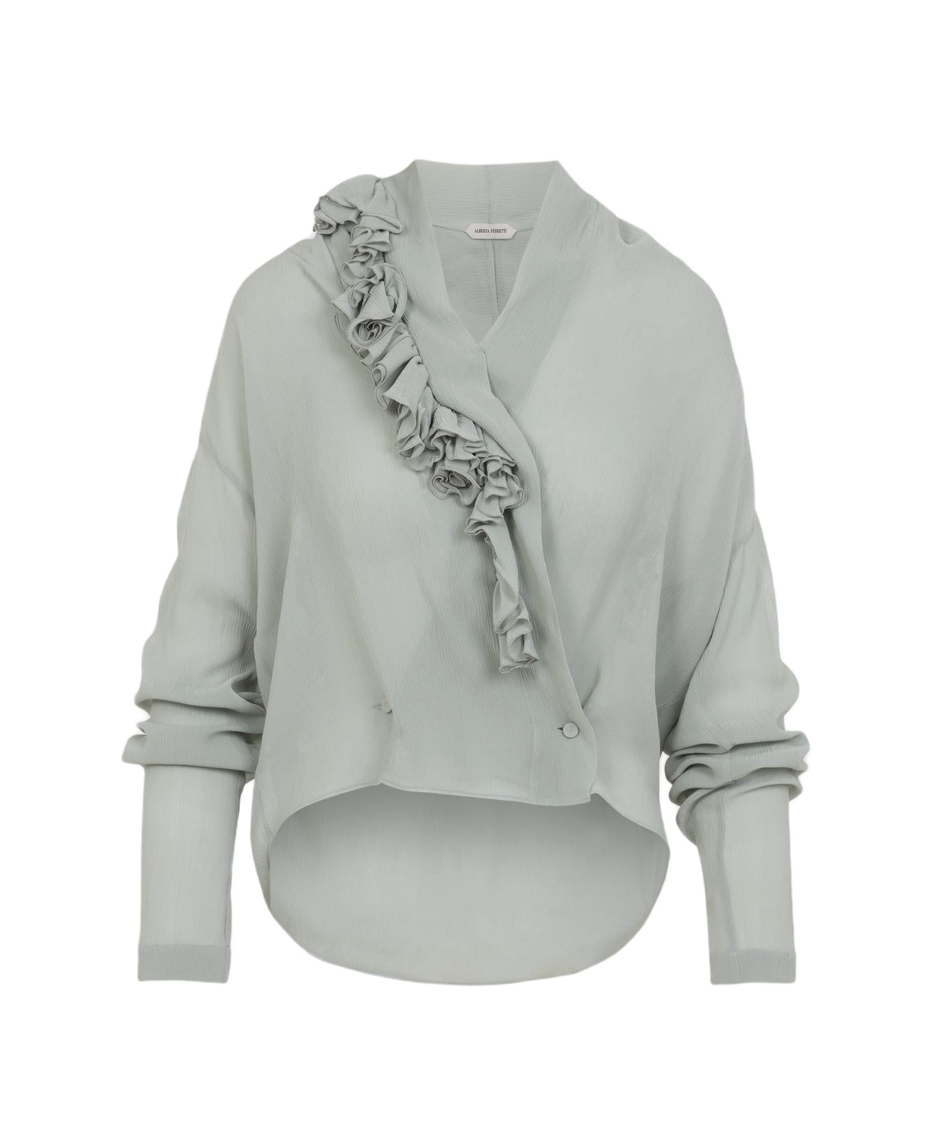 Alberta Ferretti Creponne Blouse - Ghiaccio