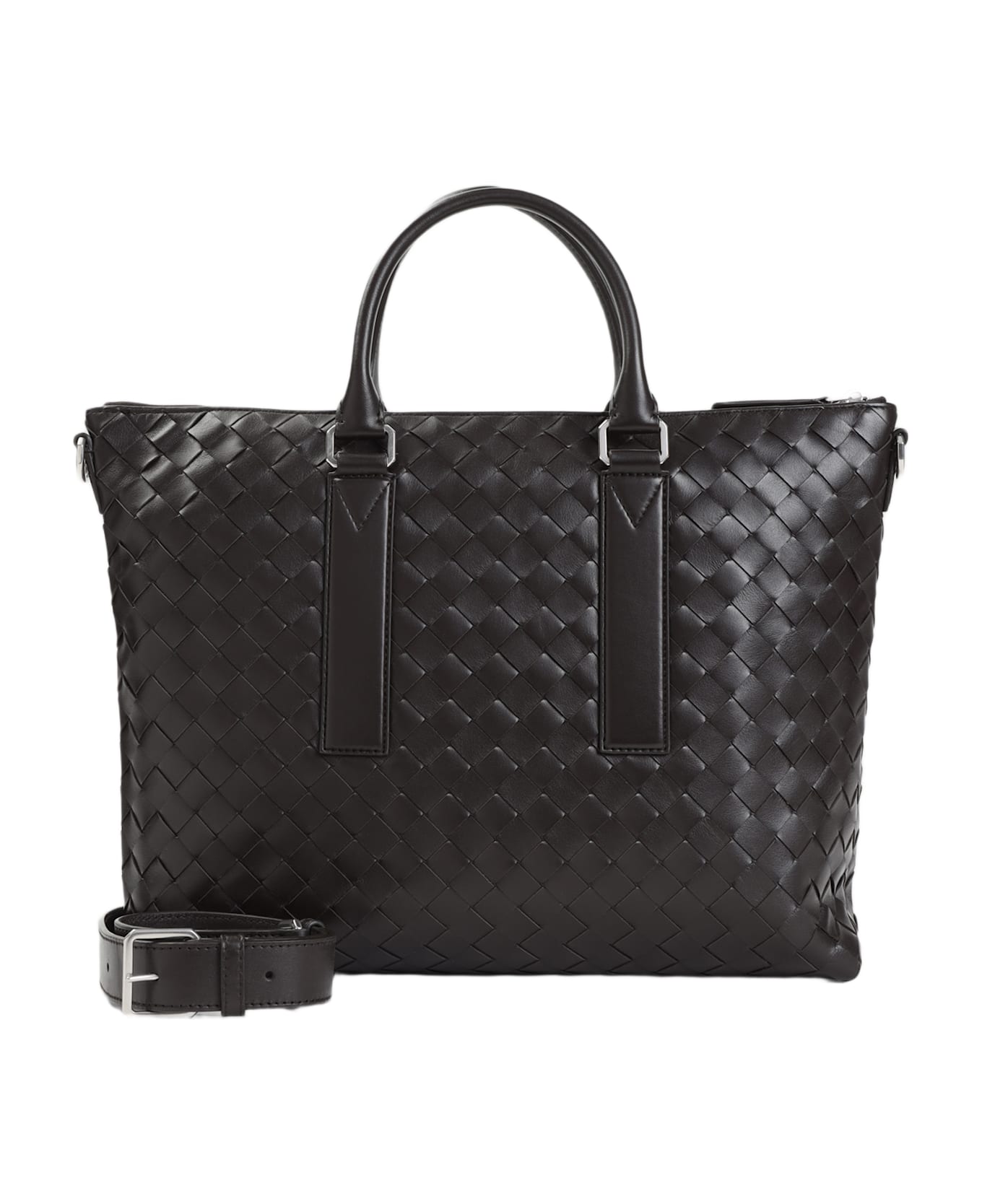 Bottega Veneta Intrecciato Soft Briefcase - Fondant Silver