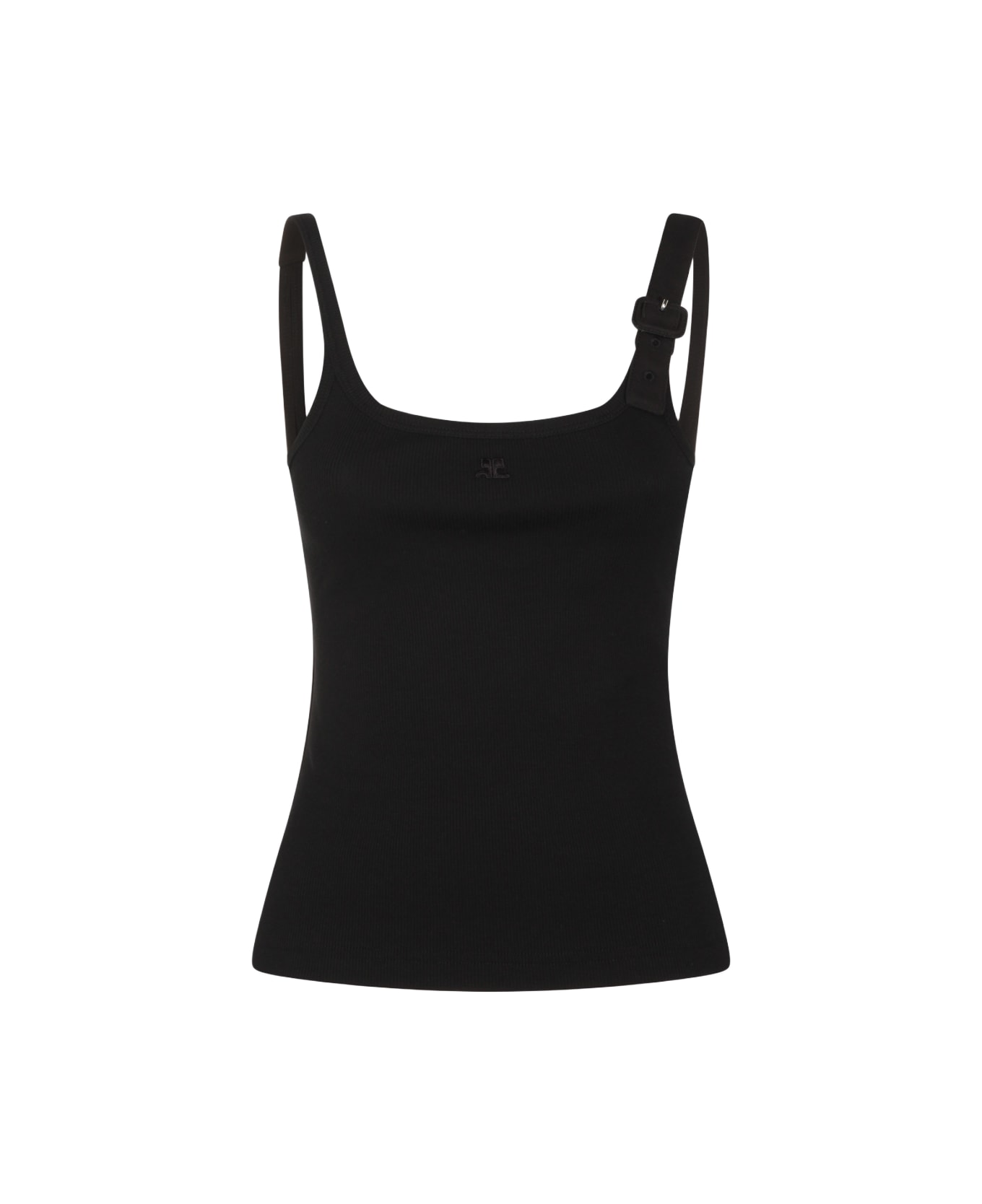 Courrèges Black Cotton Top - Black