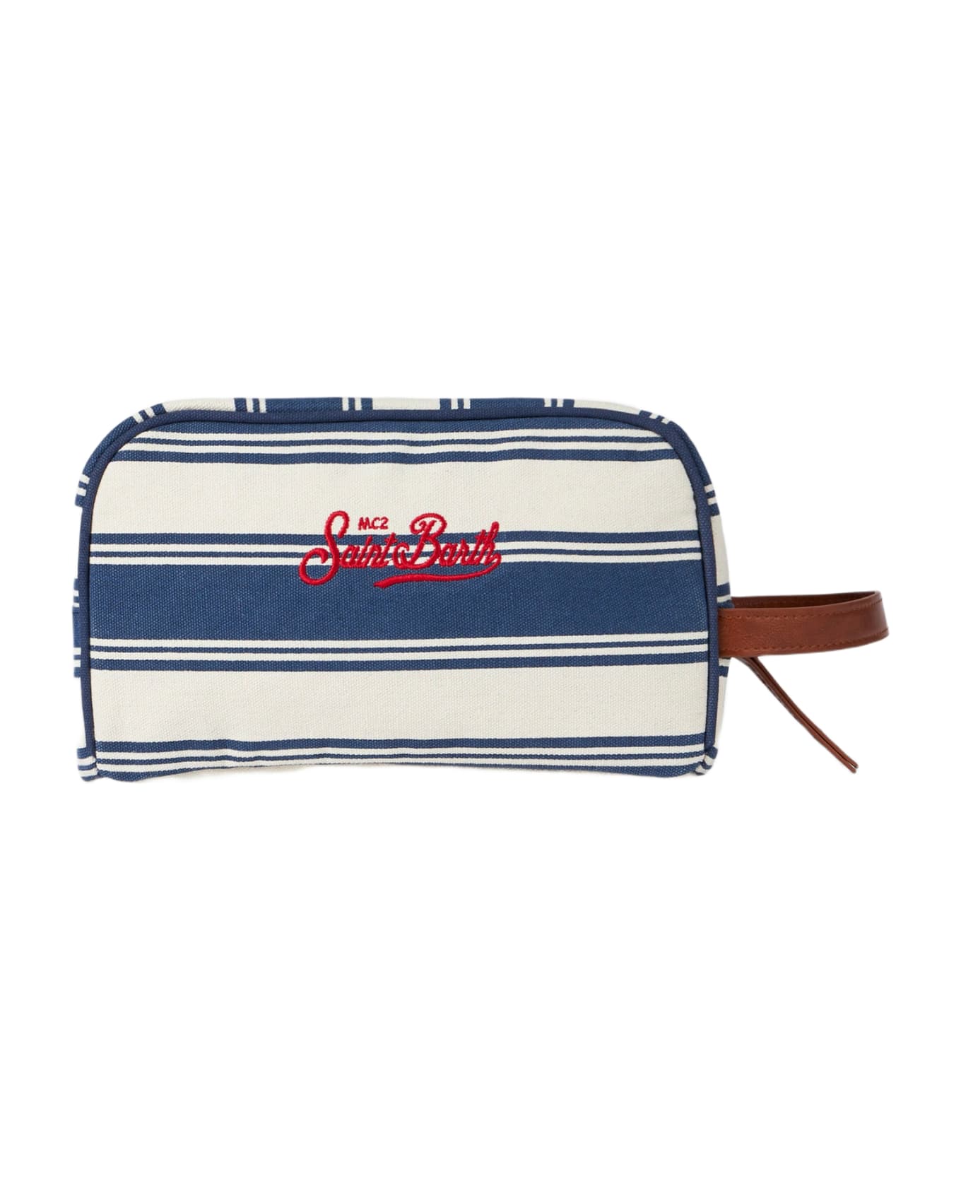 MC2 Saint Barth Striped Cotton Canvas Case - BLUE