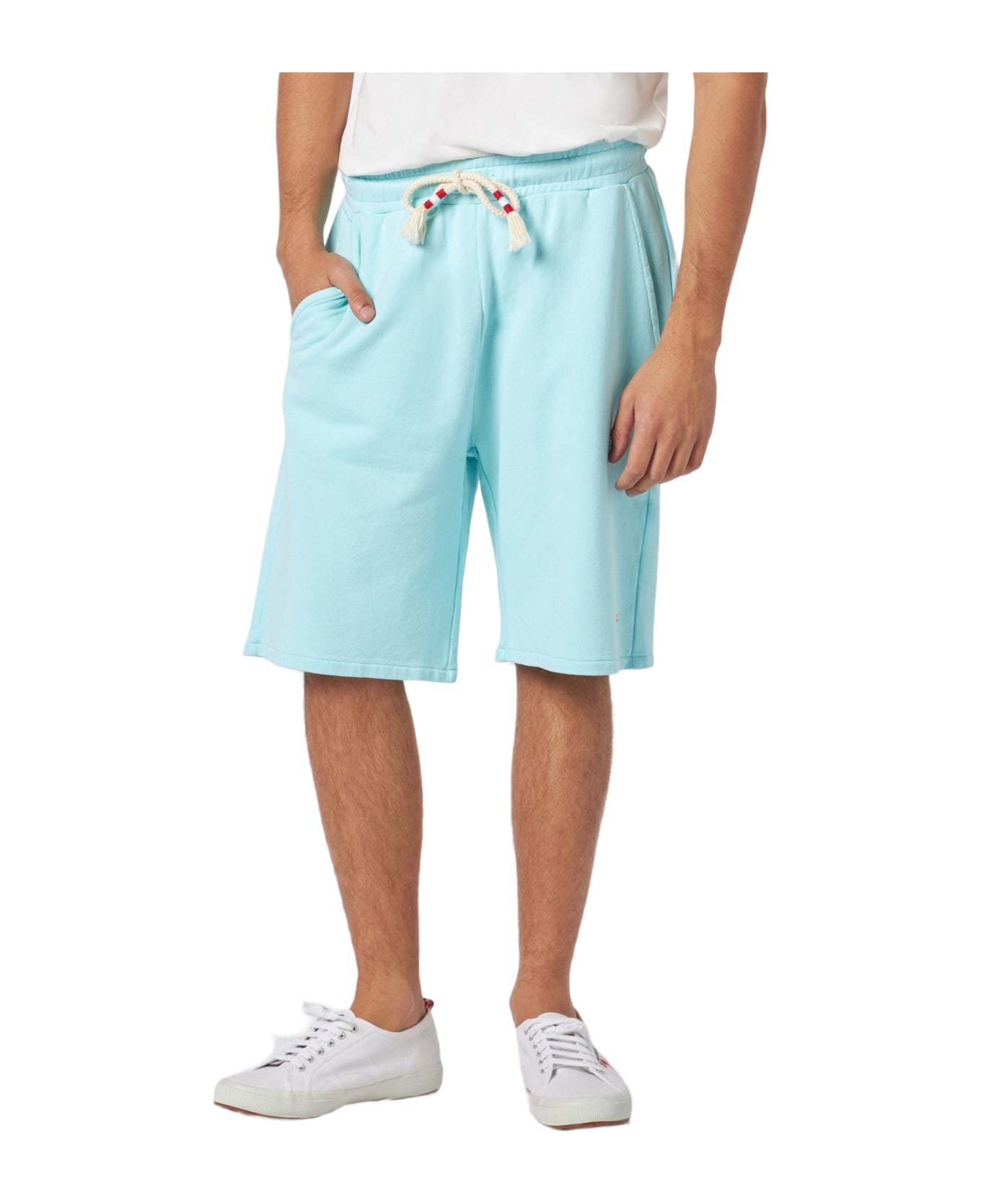 MC2 Saint Barth Man Water Green Cotton Bermuda - GREEN