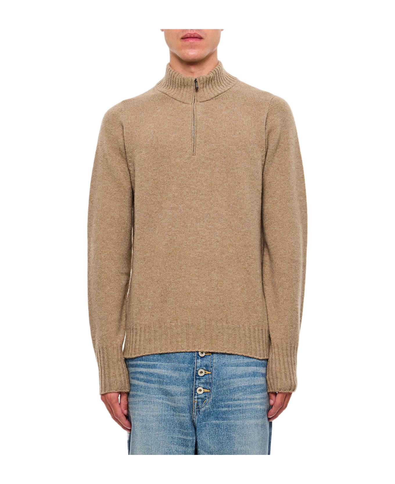 Drumohr Half Zip Sweater - Beige