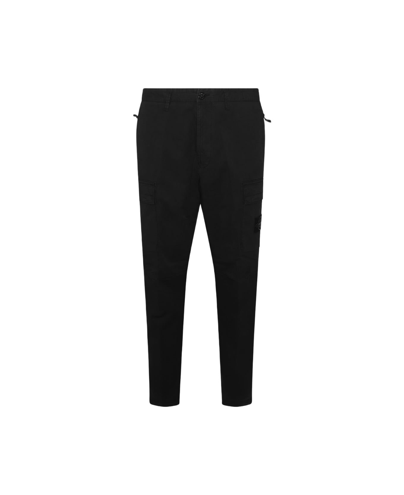 Stone Island Black Cotton Pants - Black