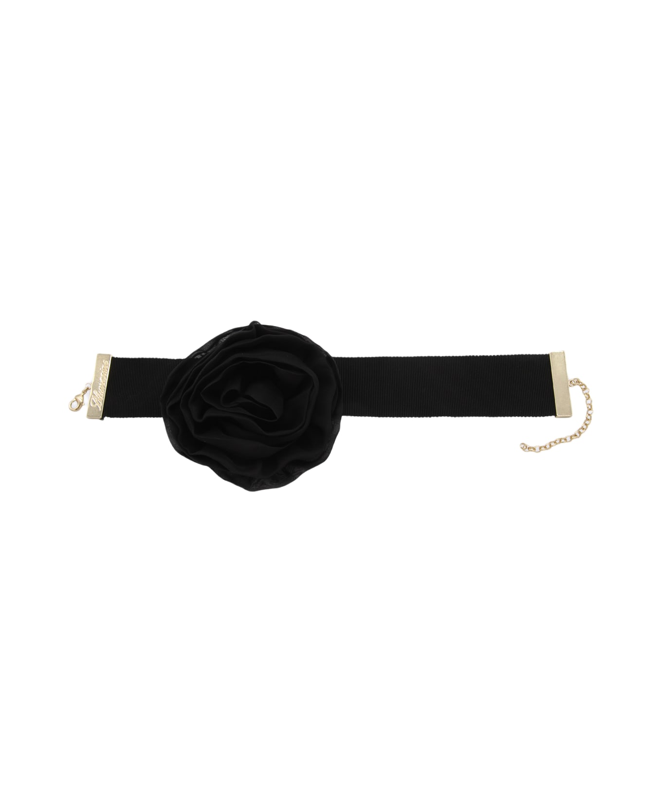 Blumarine Black Silk Croker Necklace - Black