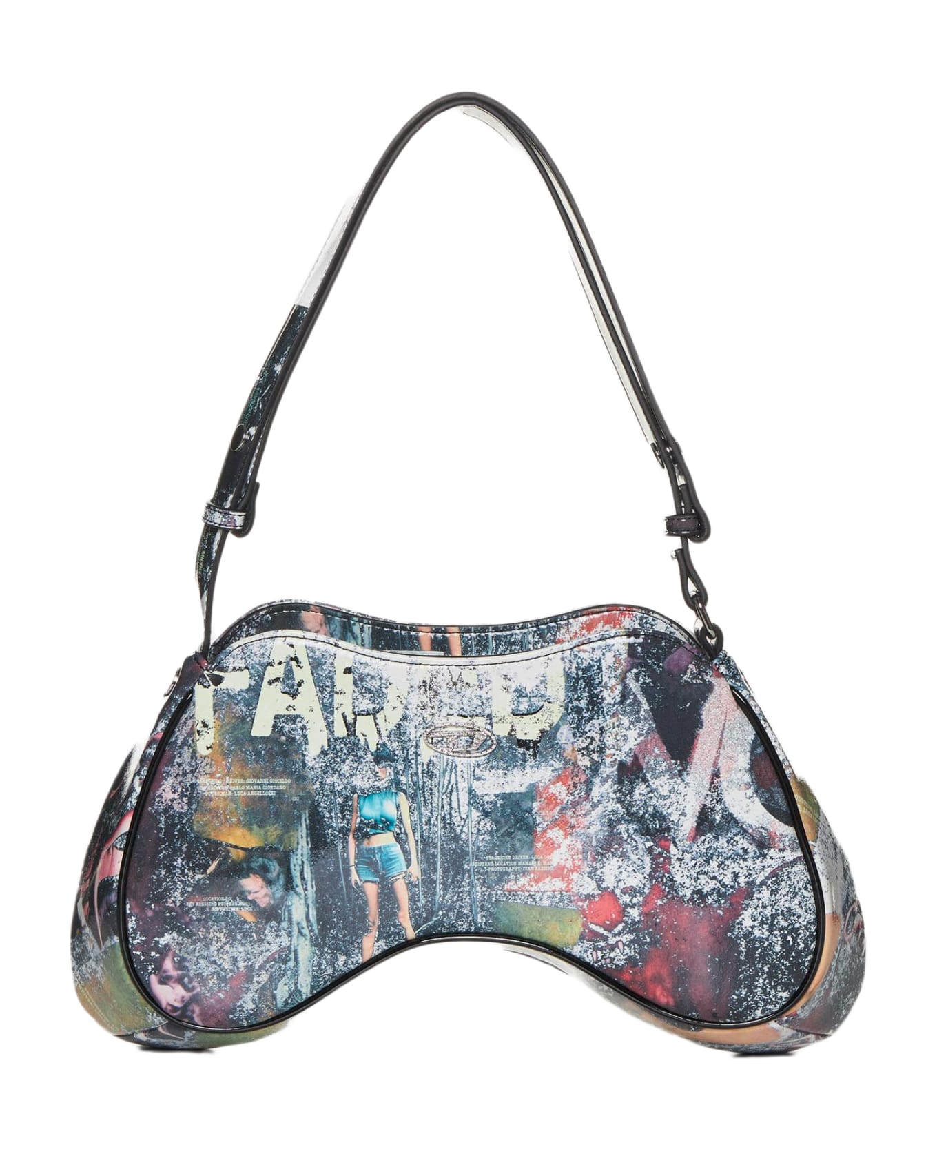 Diesel Play Print Faux Leather Shoulder Bag