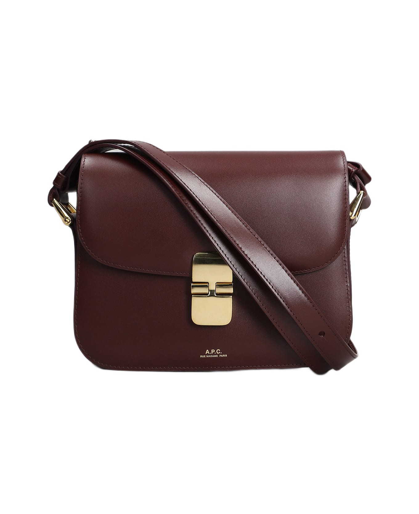 A.P.C. Grace Small Shoulder Bag In Bordeaux Leather - bordeaux