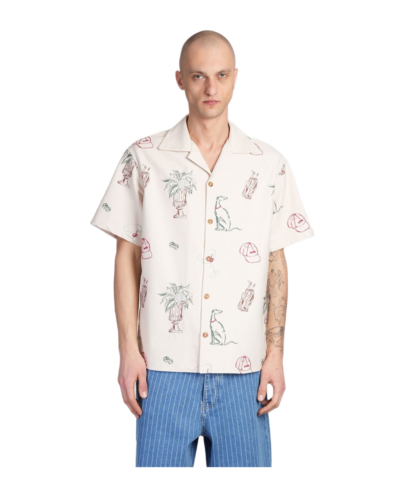 Drôle de Monsieur Shirt In Beige Cotton - beige