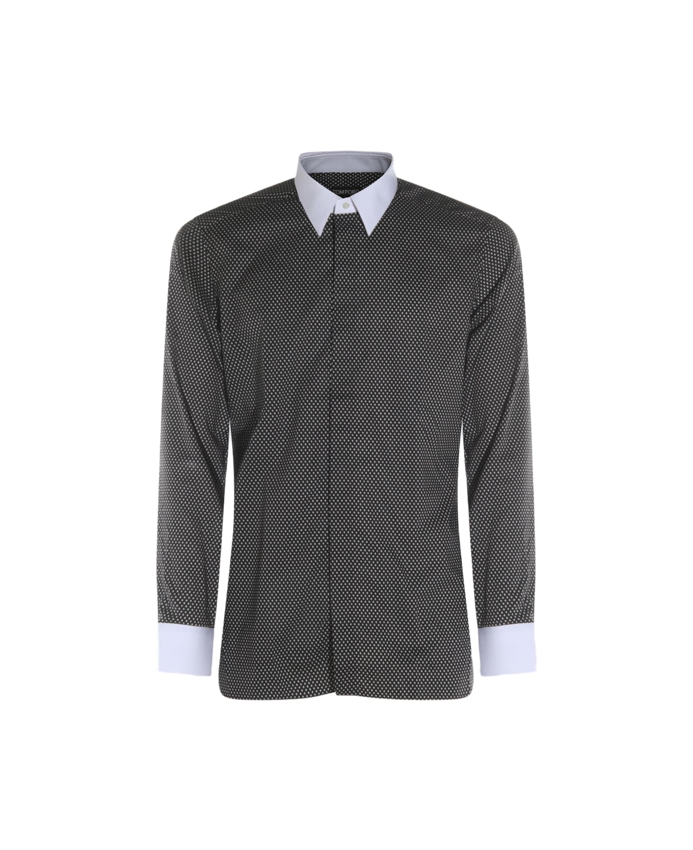 Tom Ford Black And White Cotton Shirt - Black