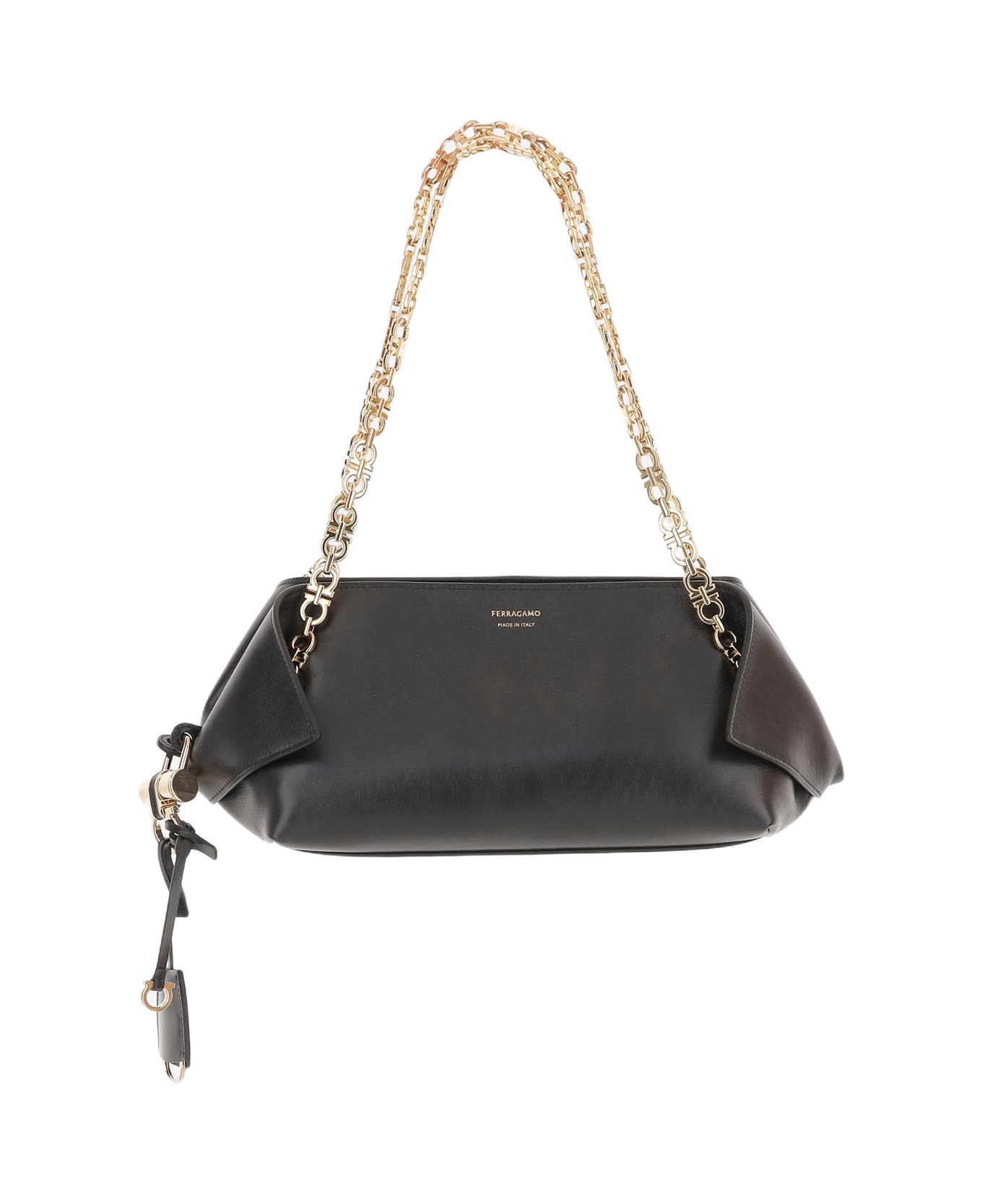 Ferragamo Leather Shoulder Bag - Black