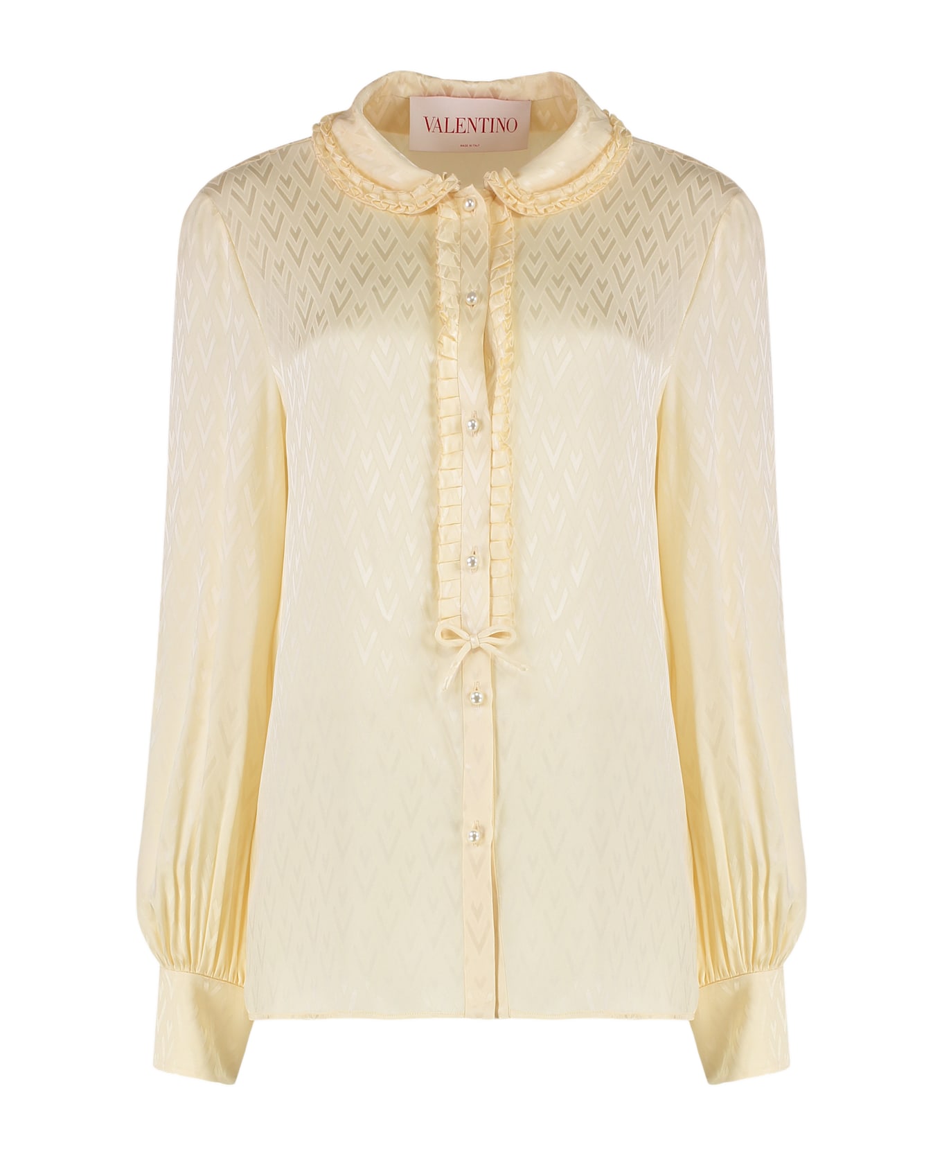 Valentino Garavani Toute La V Silk Shirt - panna