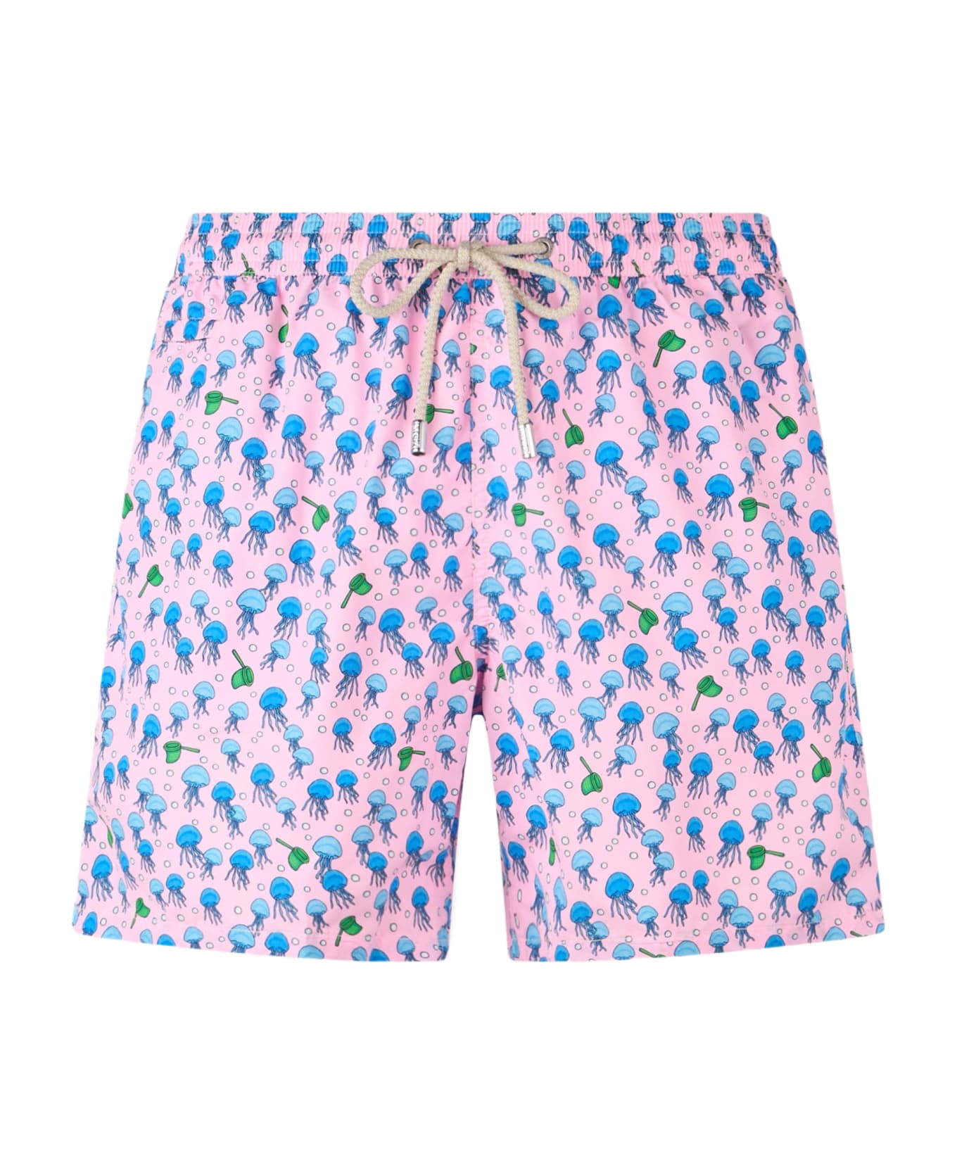 MC2 Saint Barth Man Lightweight Fabric Swim-shorts Lighting Micro Fantasy With Jellyfishes Print - PINK