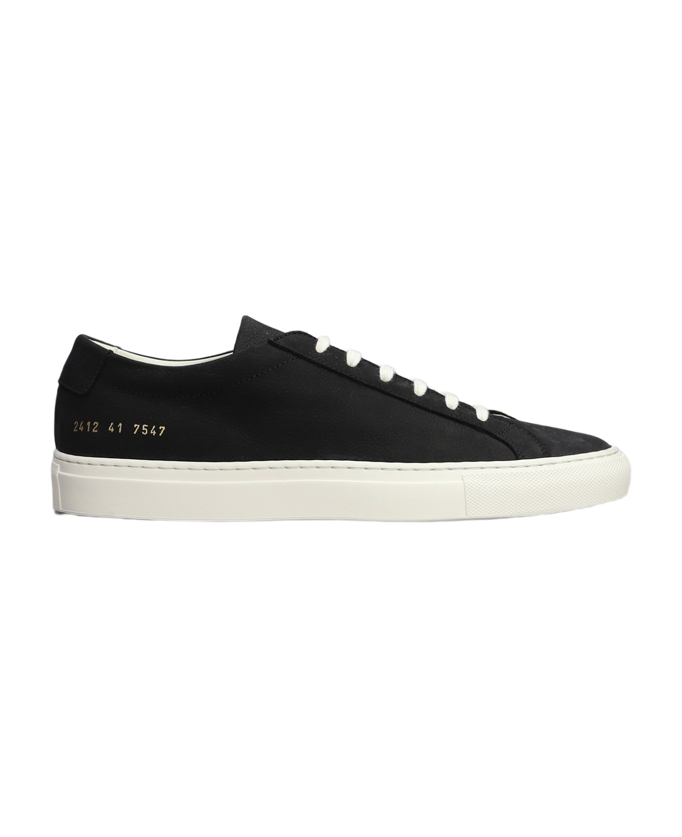 Common Projects Contrast Achilles Sneakers In Black Suede - black