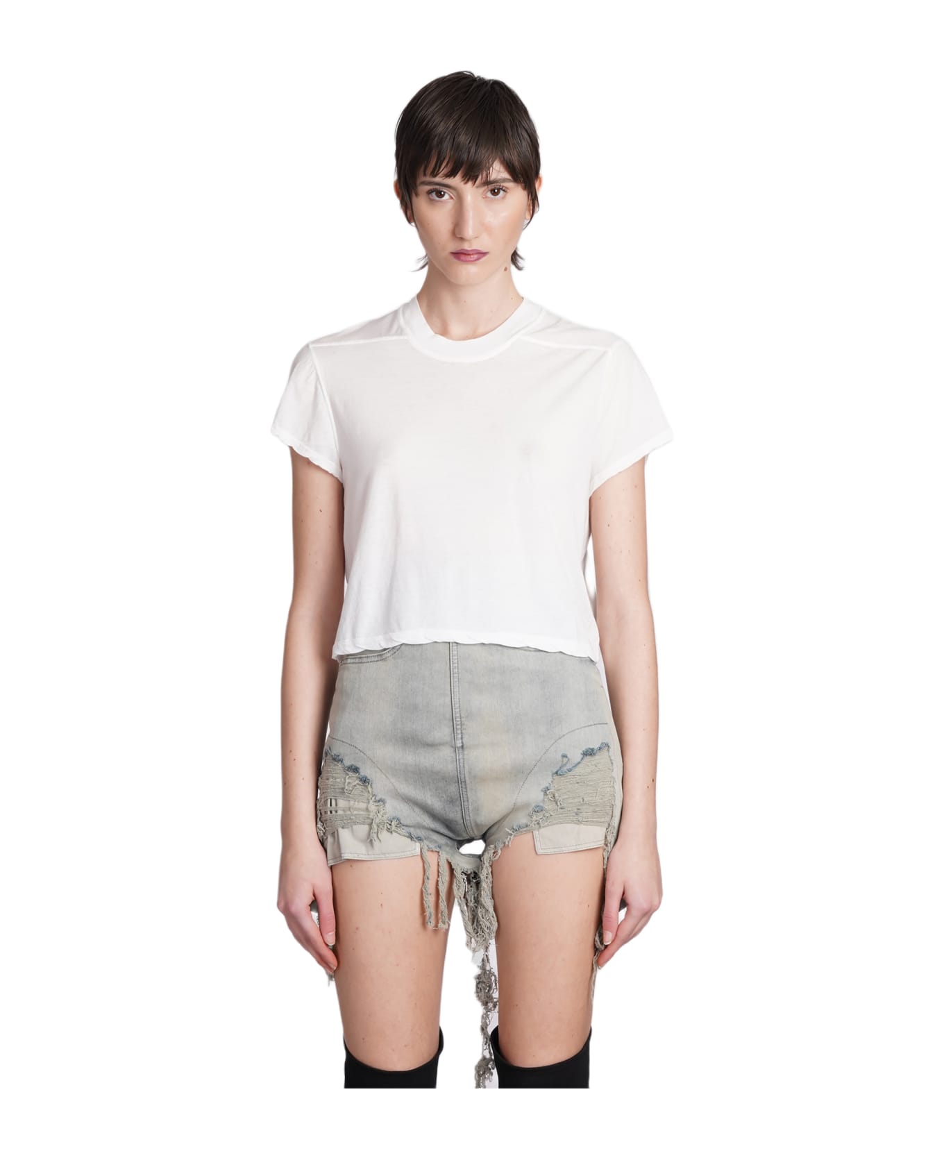 DRKSHDW Cropped Small Level T-shirt - White