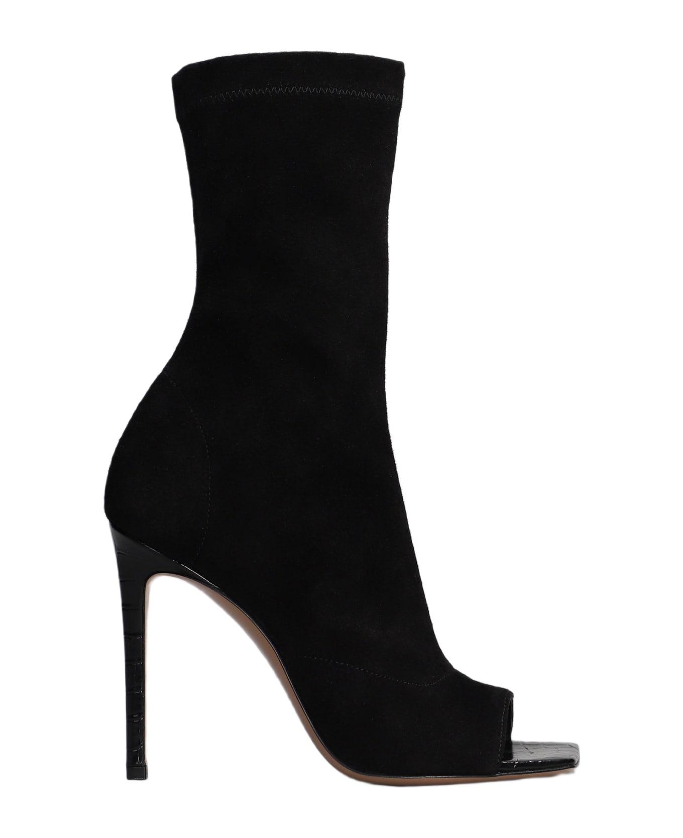 Paris Texas Amanda High Heels Ankle Boots In Black Suede - Black ブーツ