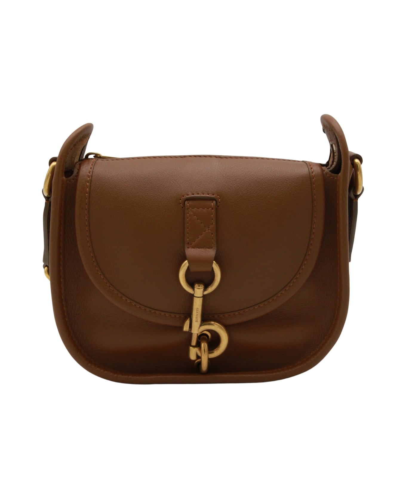 Burberry Brown Leather Shoulder Bag - HAZELNUT