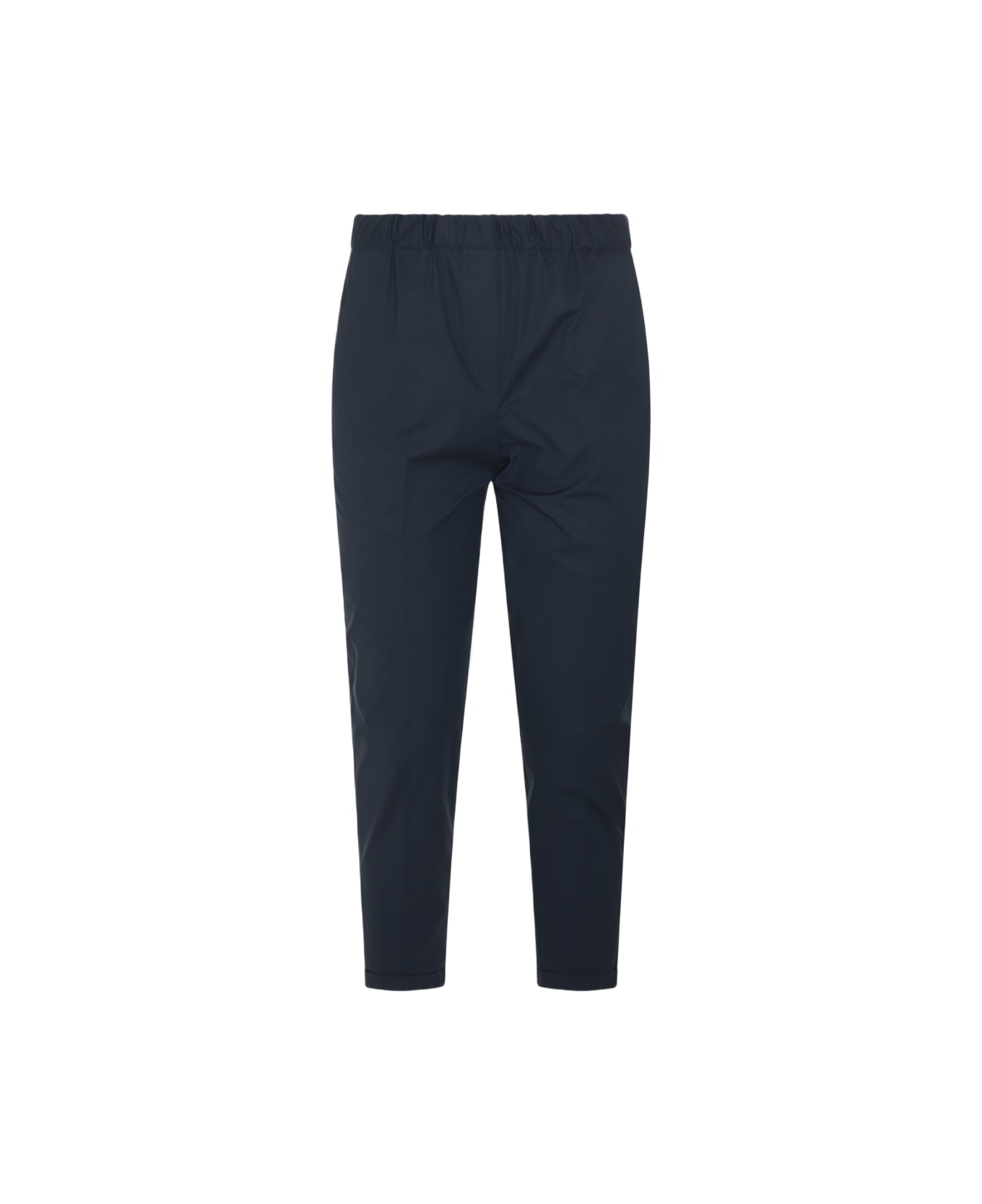 Antonelli Navy Blue Cotton Pants - Blue