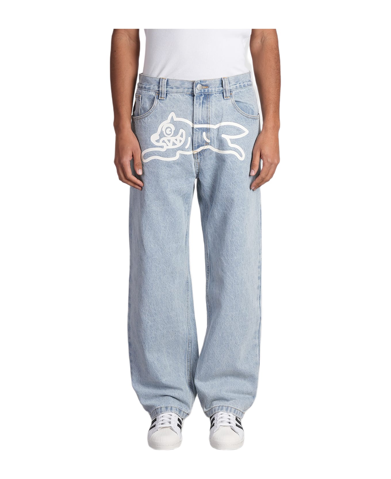 Icecream Jeans In Blue Cotton - blue