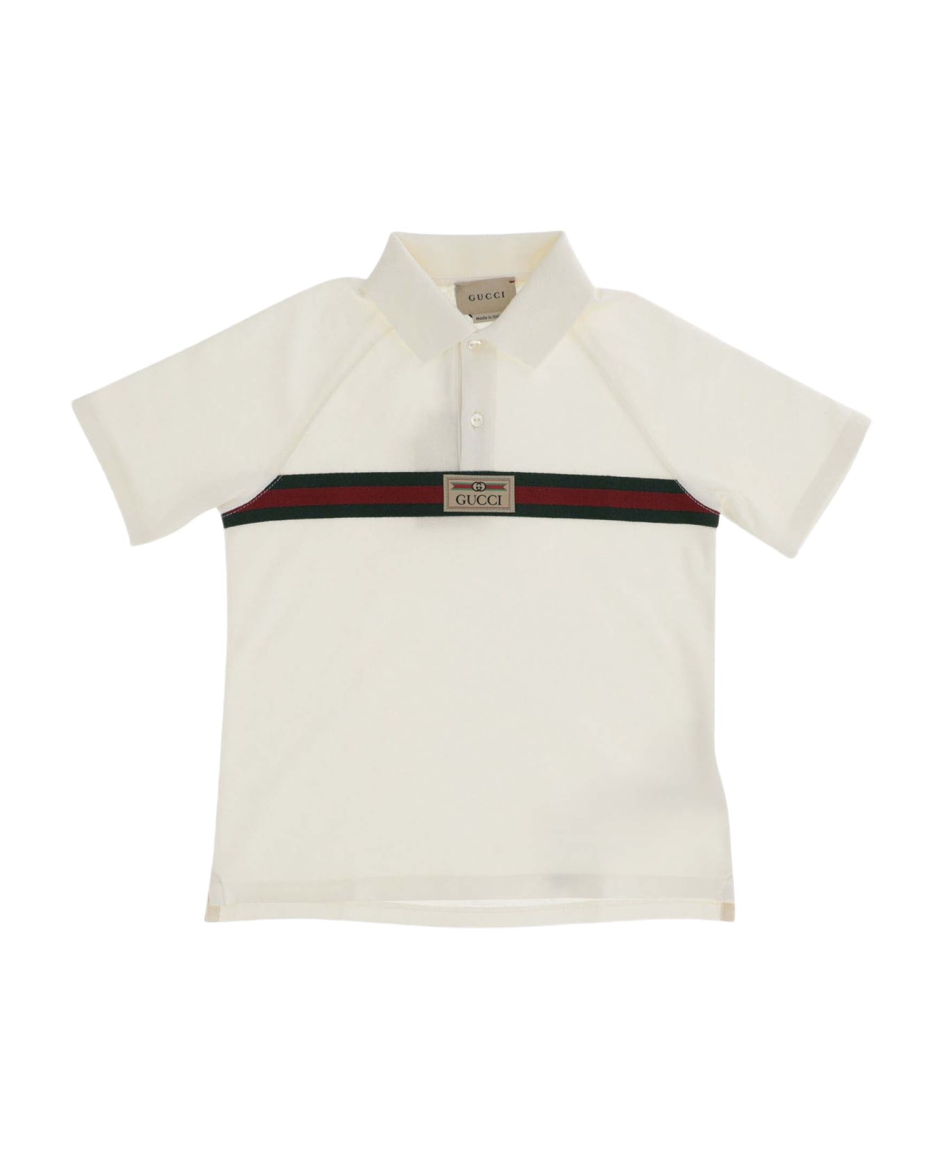 Gucci Cotton Polo Shirt With Logo - Ivory/mix Tシャツ＆ポロシャツ