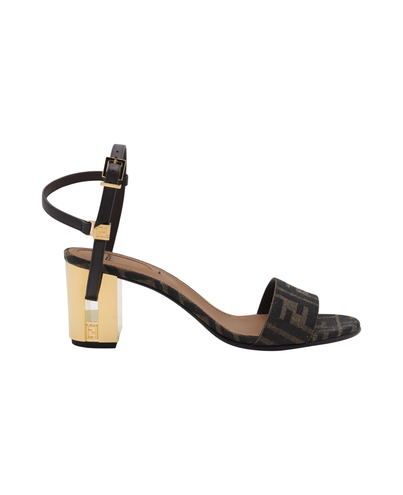 Fendi Tobacco Leather Sandals - Brown