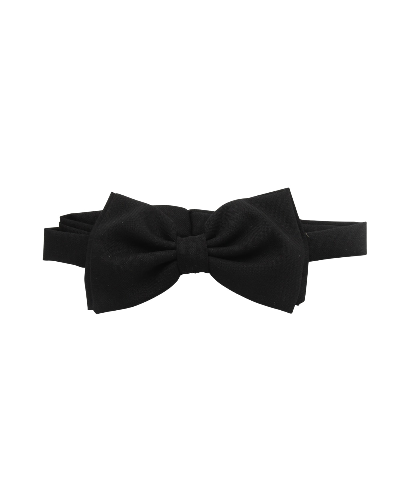 Lardini Black Wool And Mohair Bow Tie - Black
