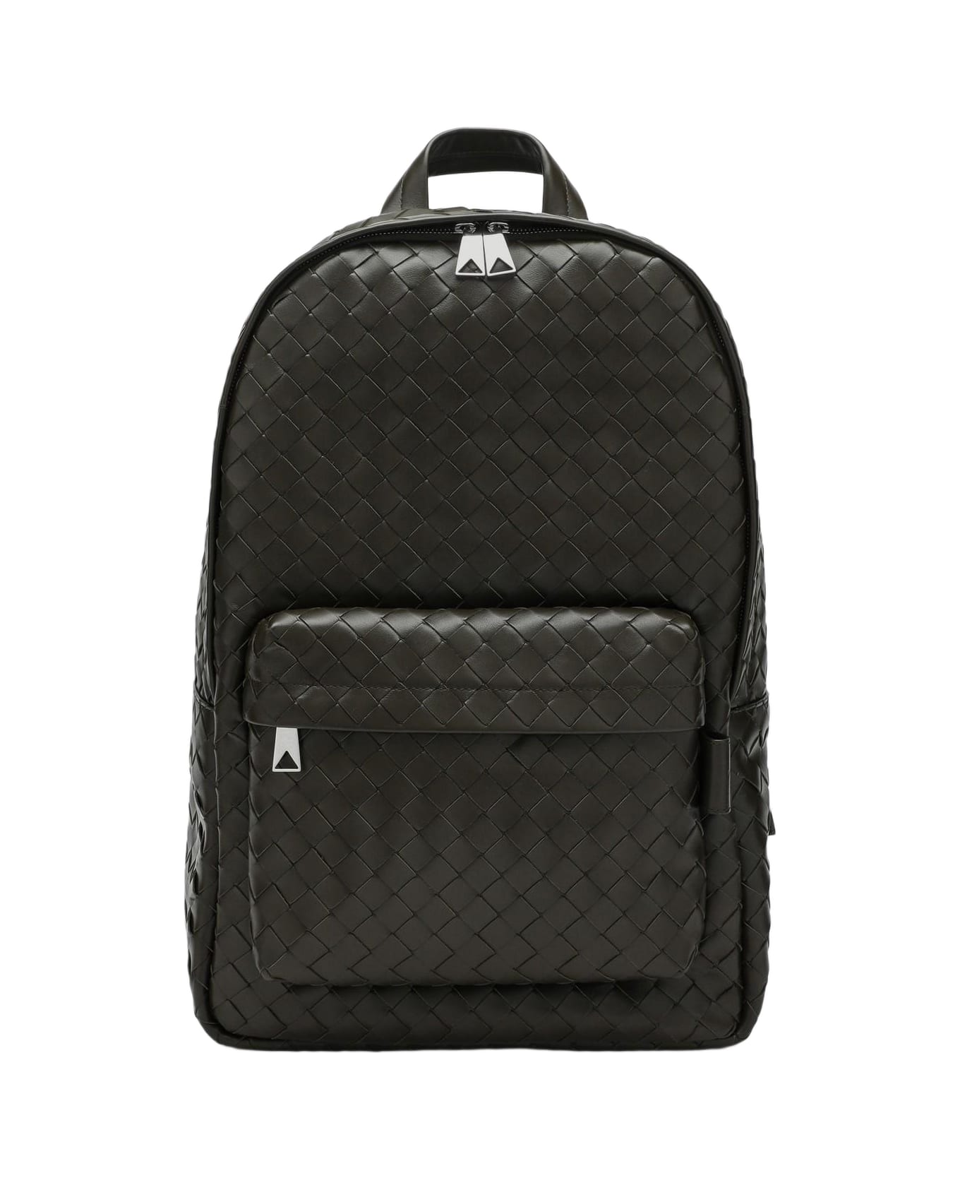 Bottega Veneta Medium Khaki Backpack In Intrecciato - GREEN