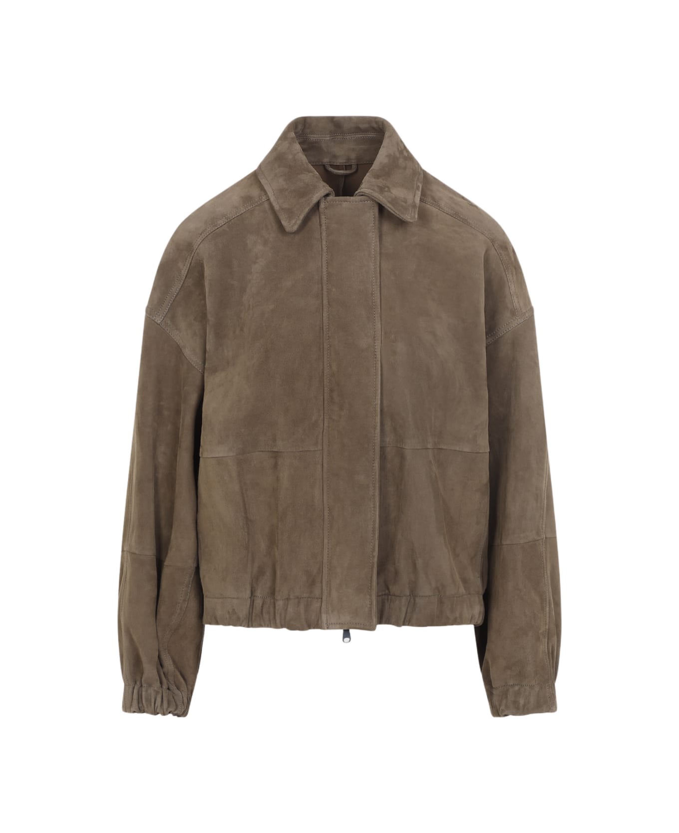 Brunello Cucinelli Suede Leather Jacket - Origano