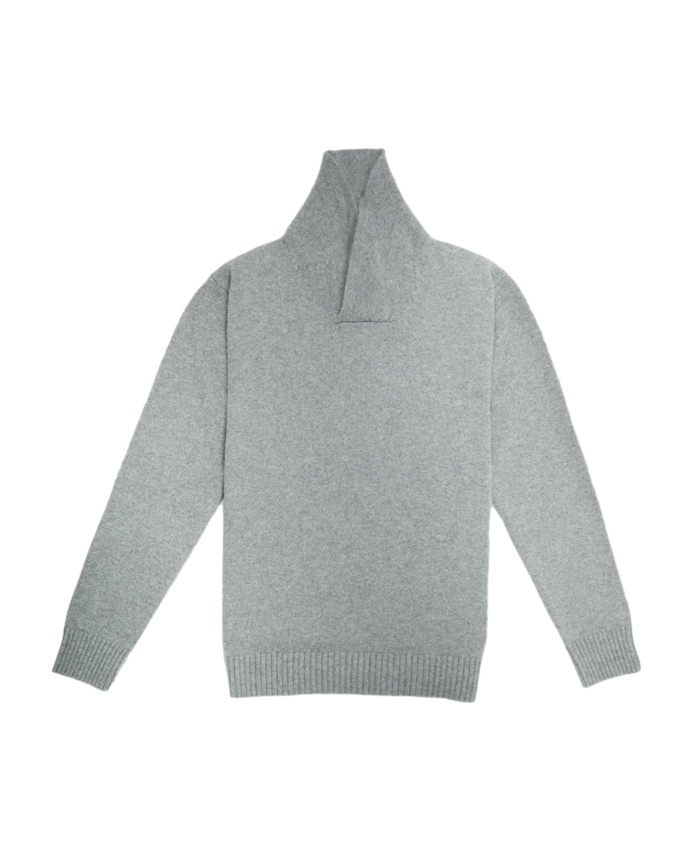 Larusmiani Shawl Collar Knit Pullover Sweater - DimGray ニットウェア