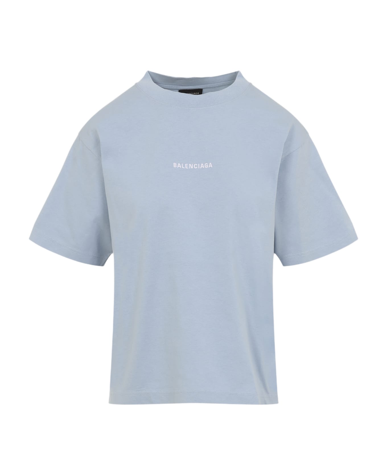Balenciaga Medium Fit T-shirt - Light Blue White
