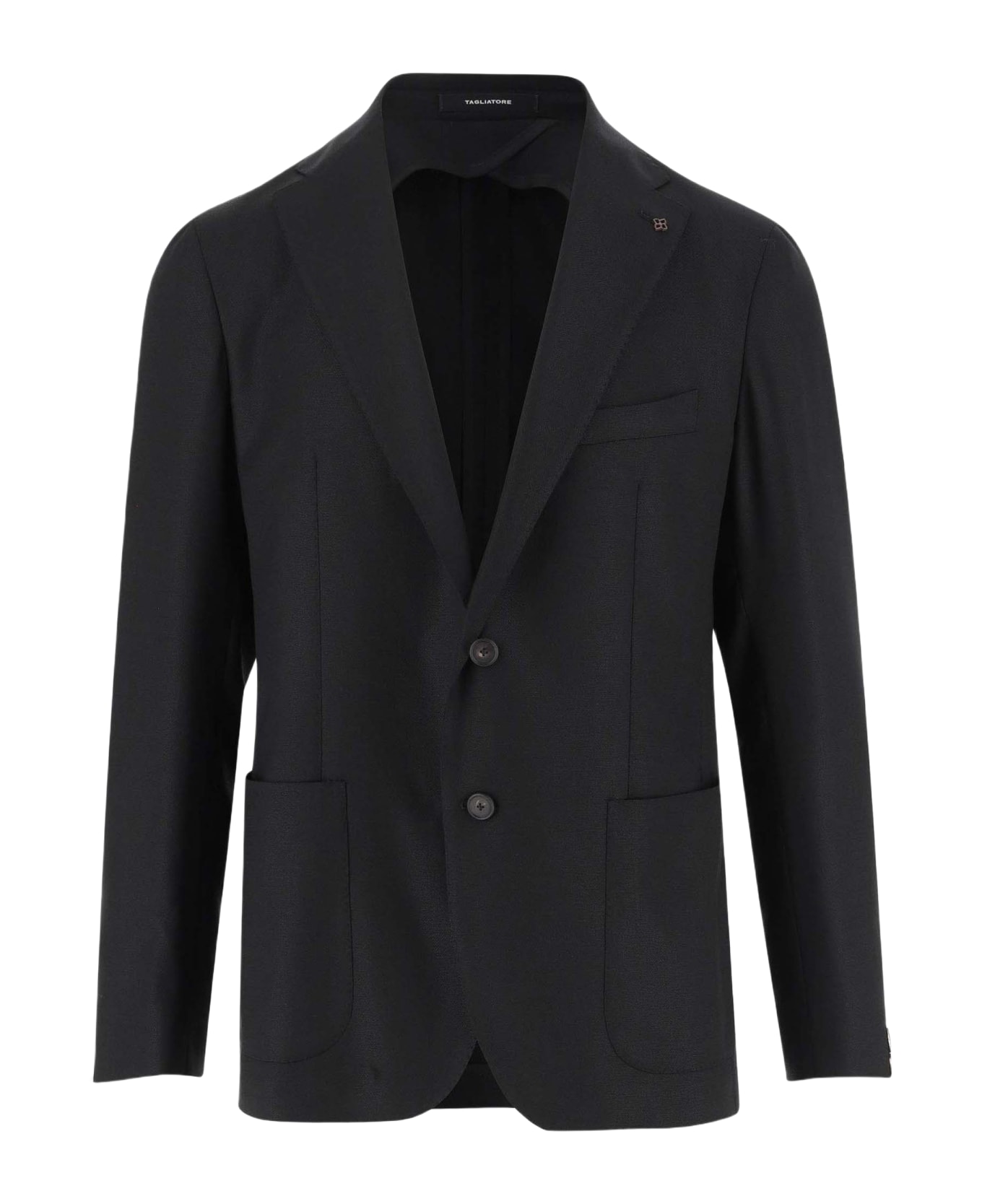 Tagliatore Stretch Wool Single-breasted Jacket - Black