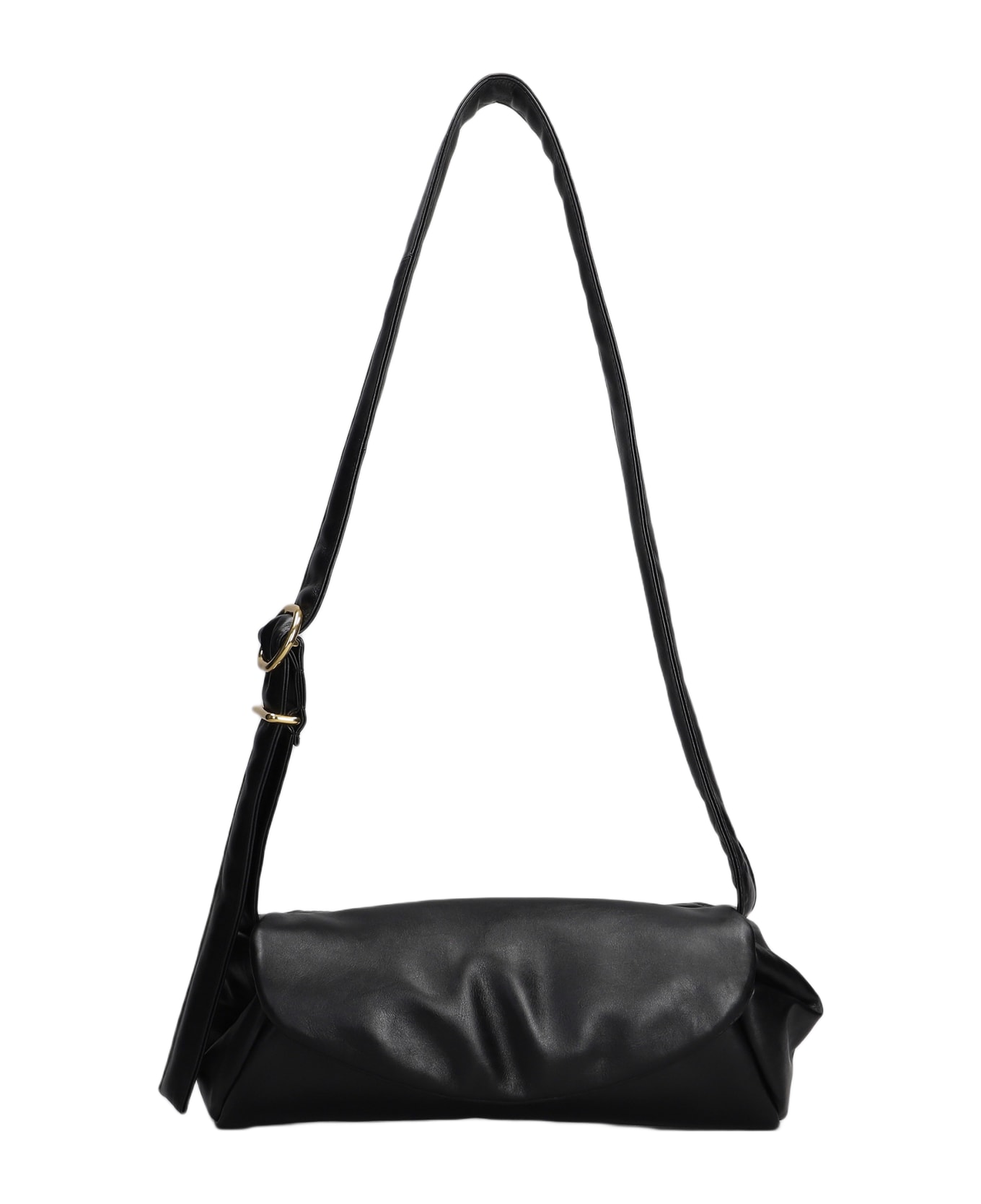 Jil Sander Cannolo Piccolo Shoulder Bag In Black Leather - Black