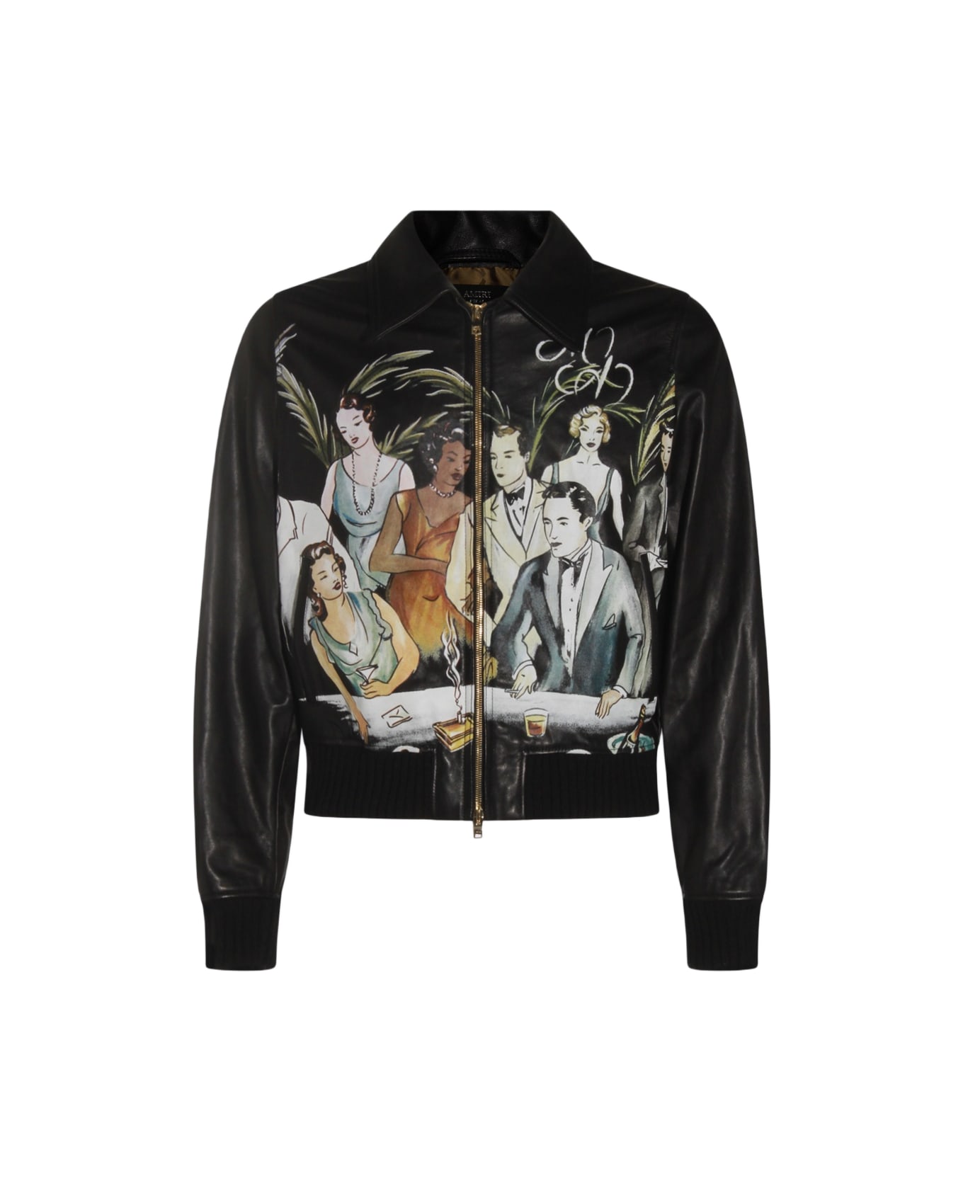 AMIRI Black Leather Jacket - Black